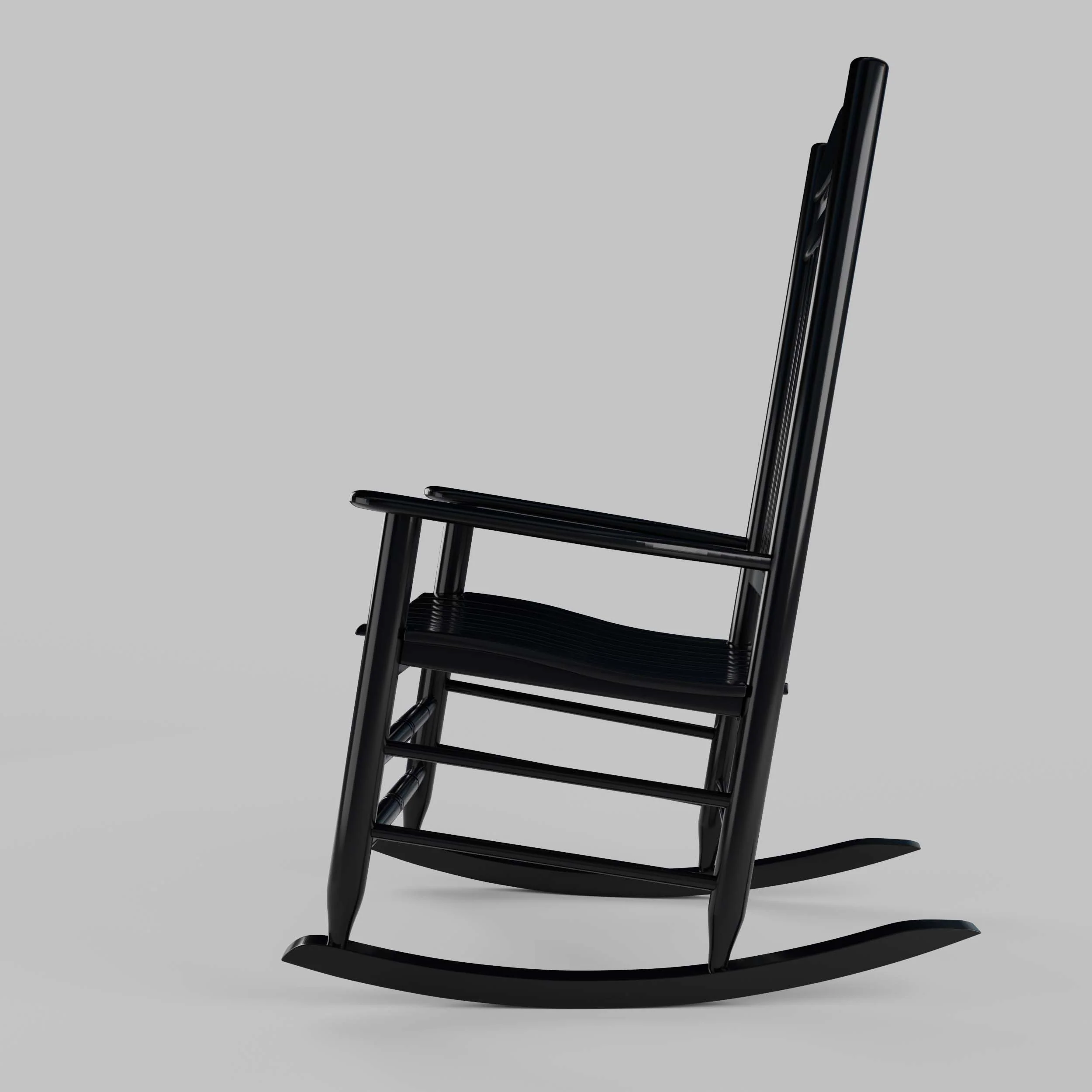 Denver 2 Piece Mahogany Wood Black Porch Rocking Chair - Image 21