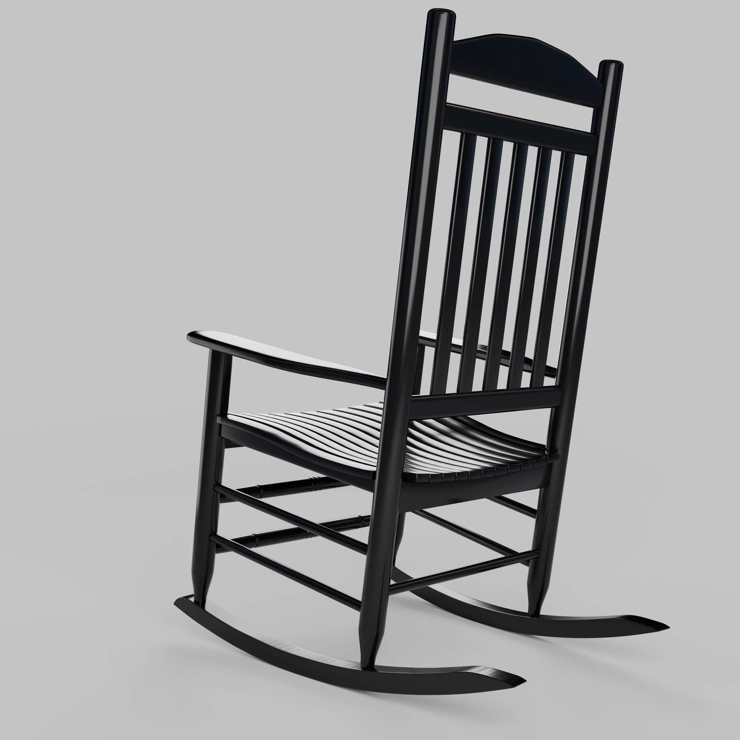 Denver 2 Piece Mahogany Wood Black Porch Rocking Chair - Image 26