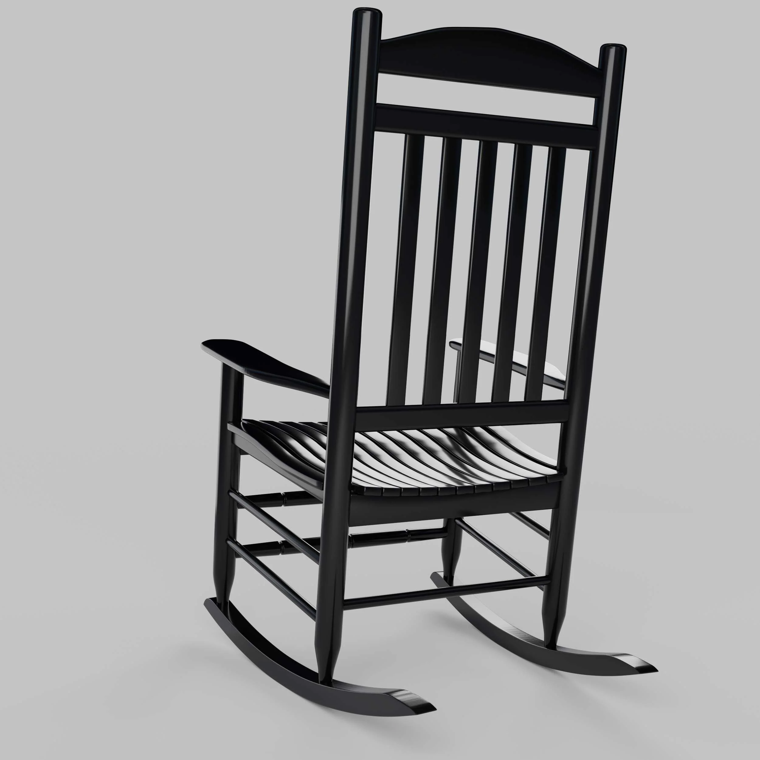 Denver 2 Piece Mahogany Wood Black Porch Rocking Chair - Image 28