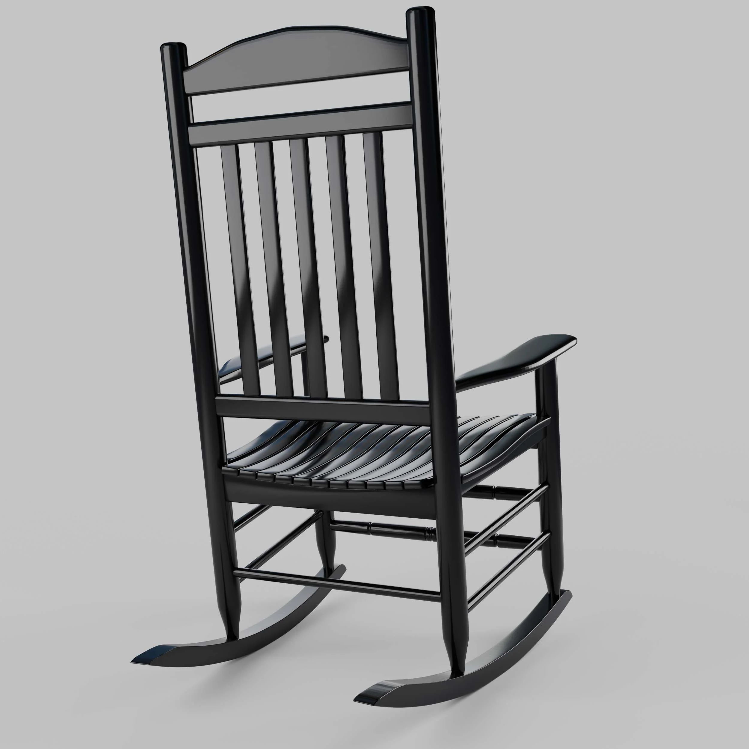 Denver 2 Piece Mahogany Wood Black Porch Rocking Chair - Image 34