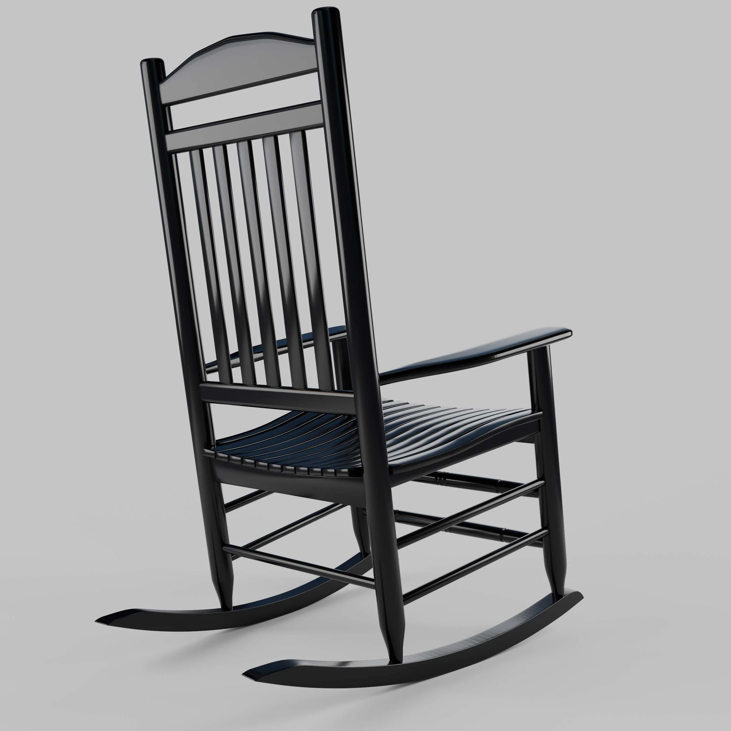 Denver 2 Piece Mahogany Wood Black Porch Rocking Chair - Image 36