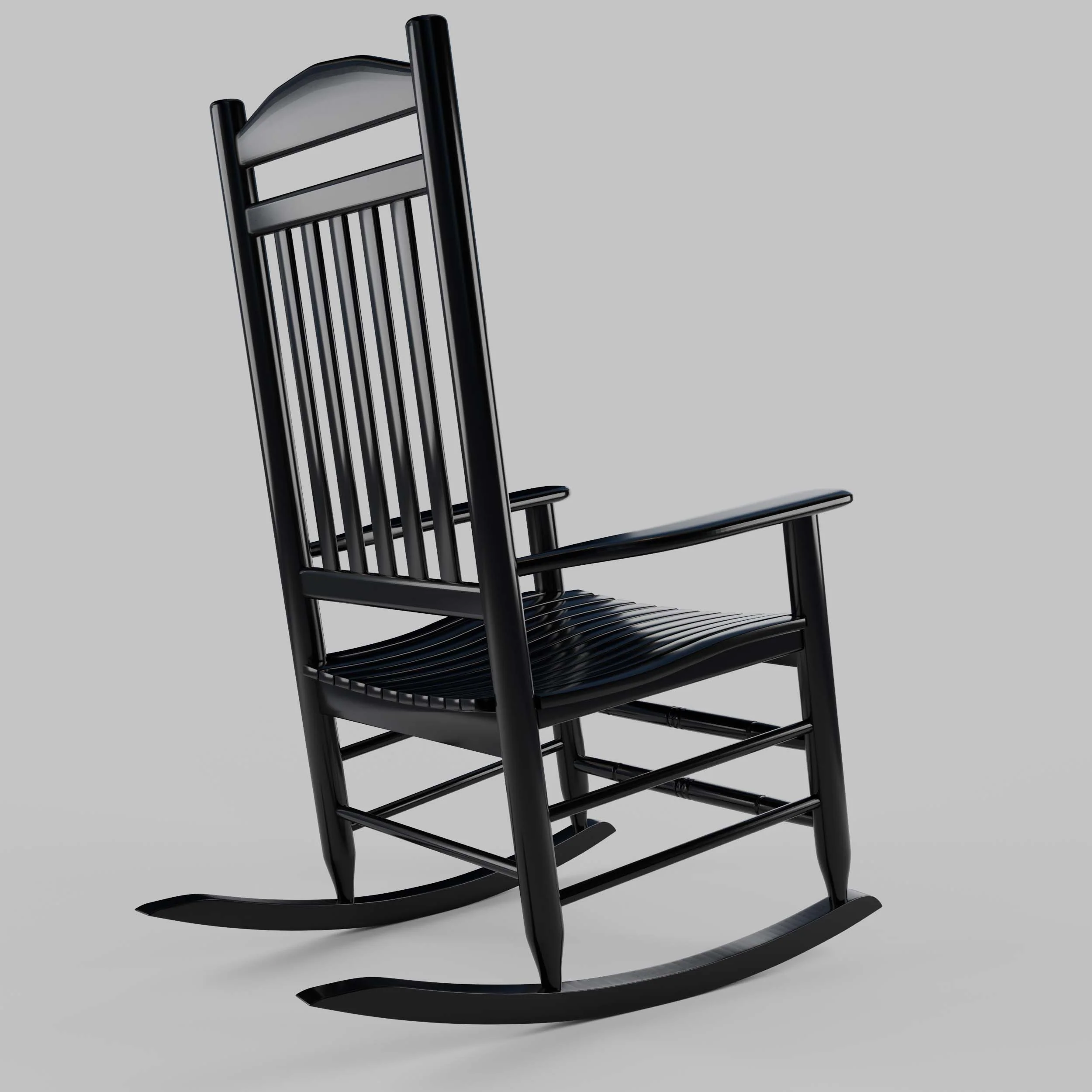 Denver 2 Piece Mahogany Wood Black Porch Rocking Chair - Image 37