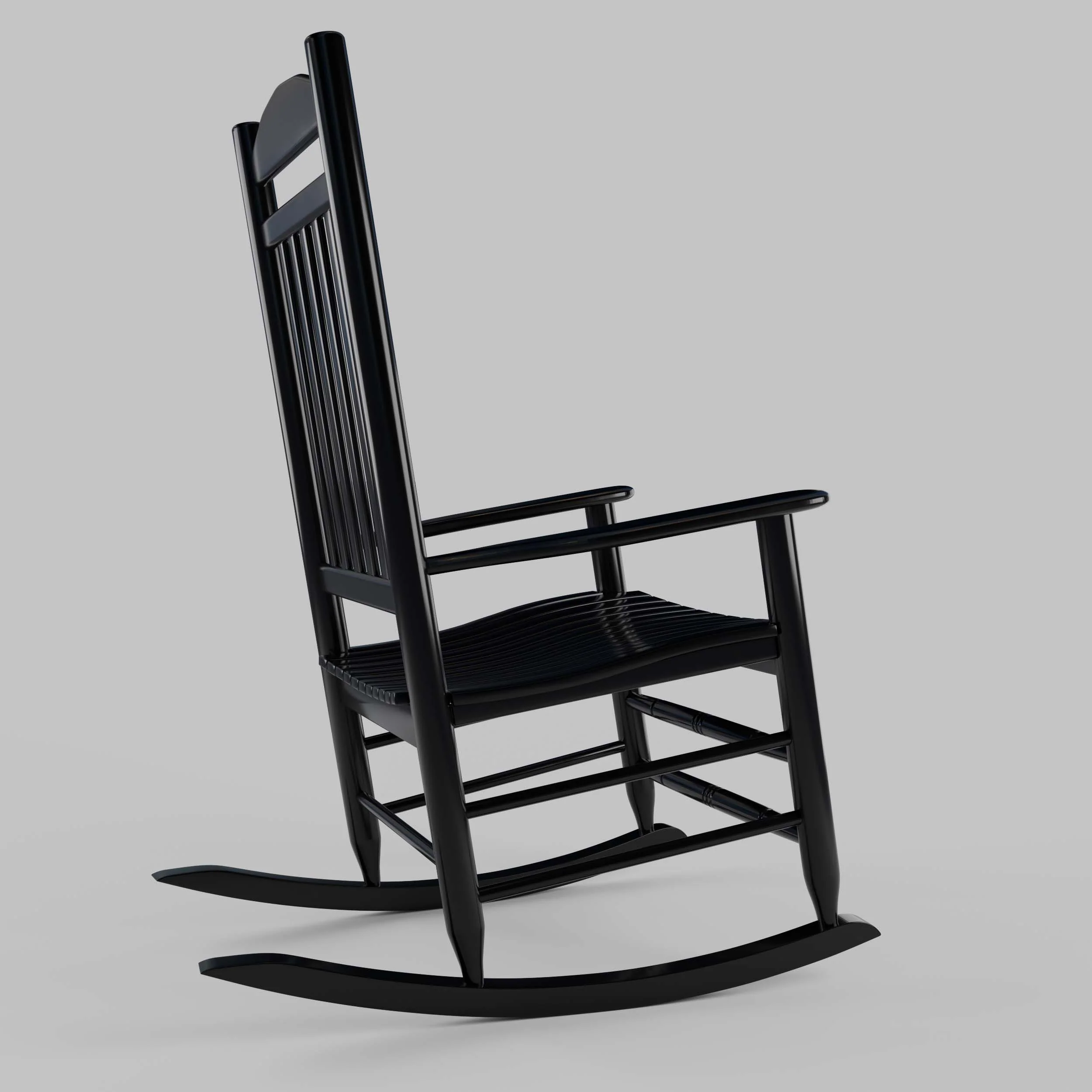 Denver 2 Piece Mahogany Wood Black Porch Rocking Chair - Image 39