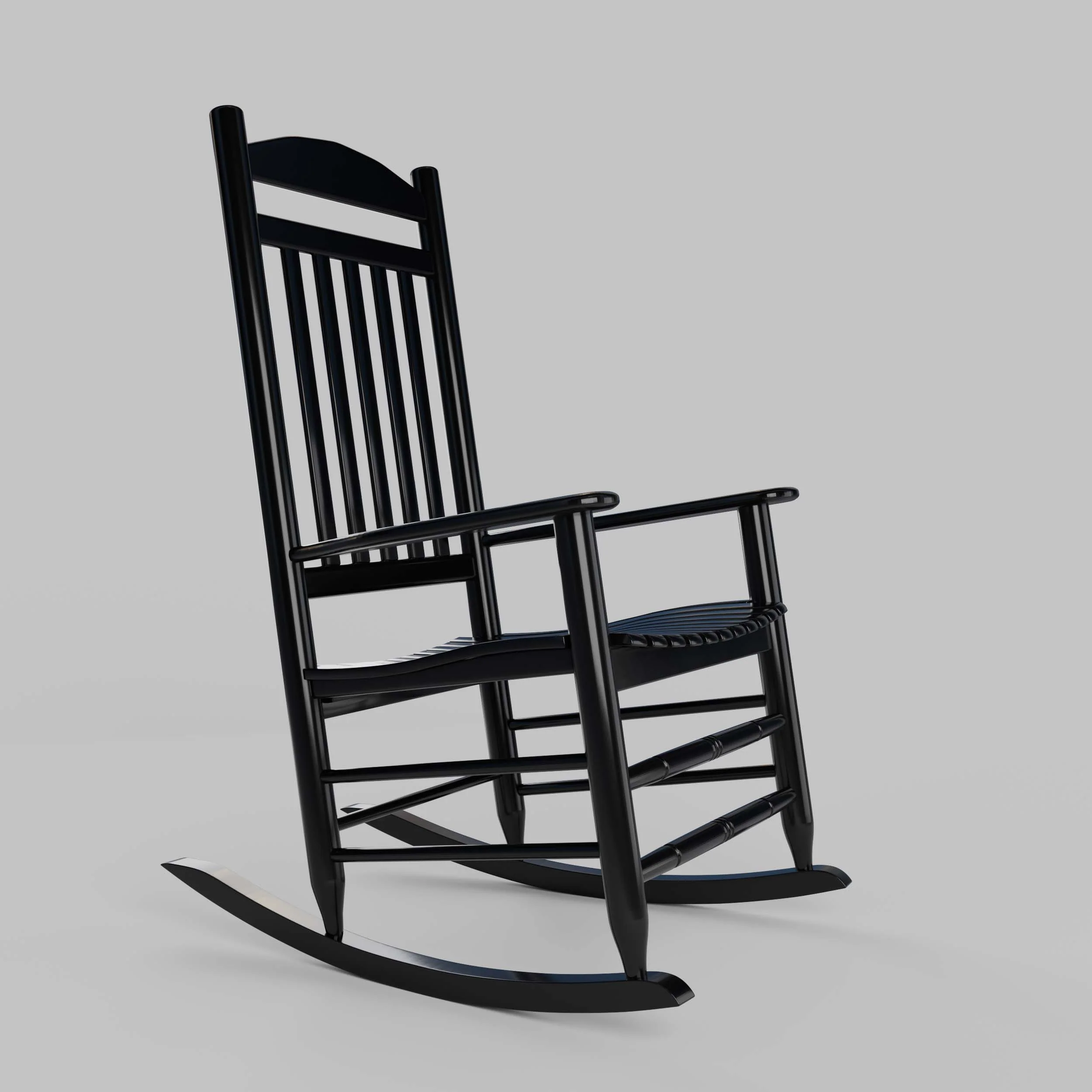 Denver 2 Piece Mahogany Wood Black Porch Rocking Chair - Image 45