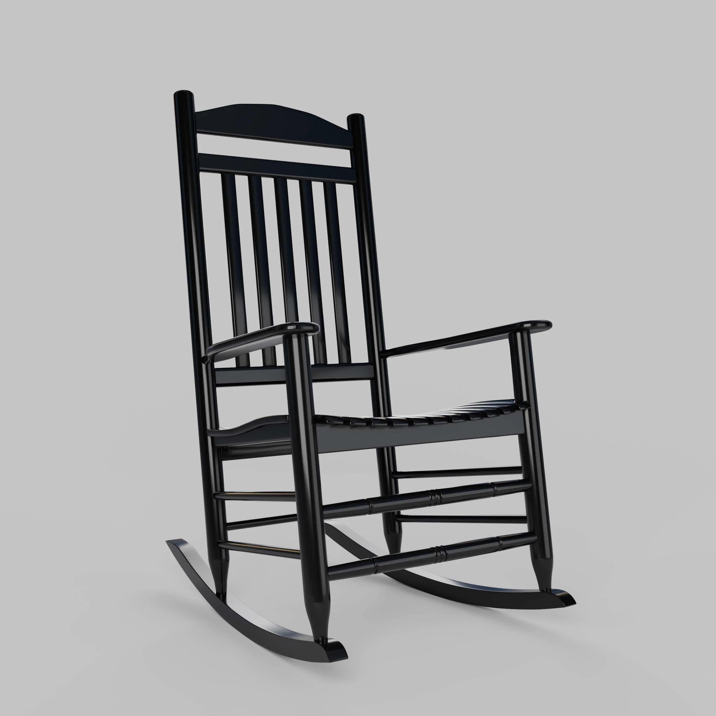 Denver 2 Piece Mahogany Wood Black Porch Rocking Chair - Image 48