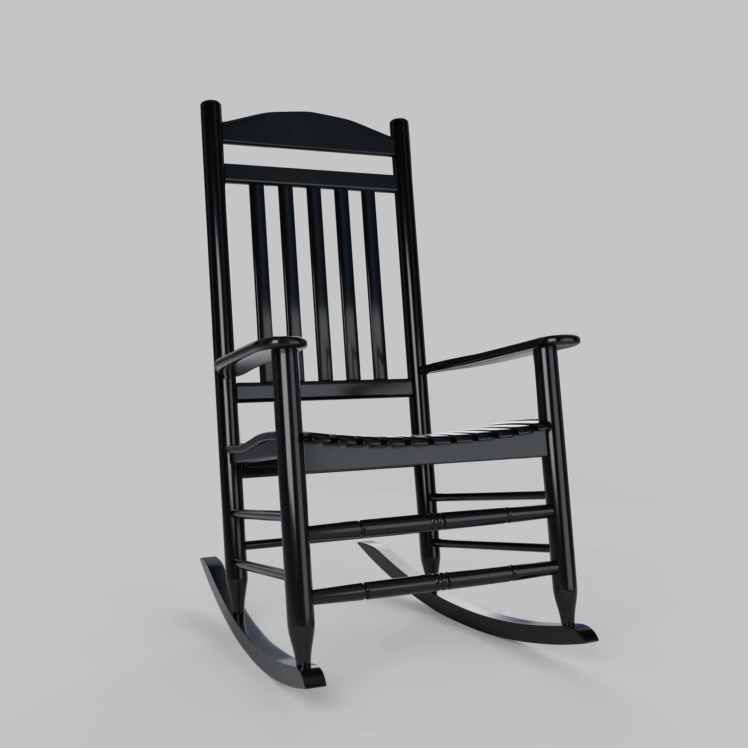 Denver 2 Piece Mahogany Wood Black Porch Rocking Chair - Image 49