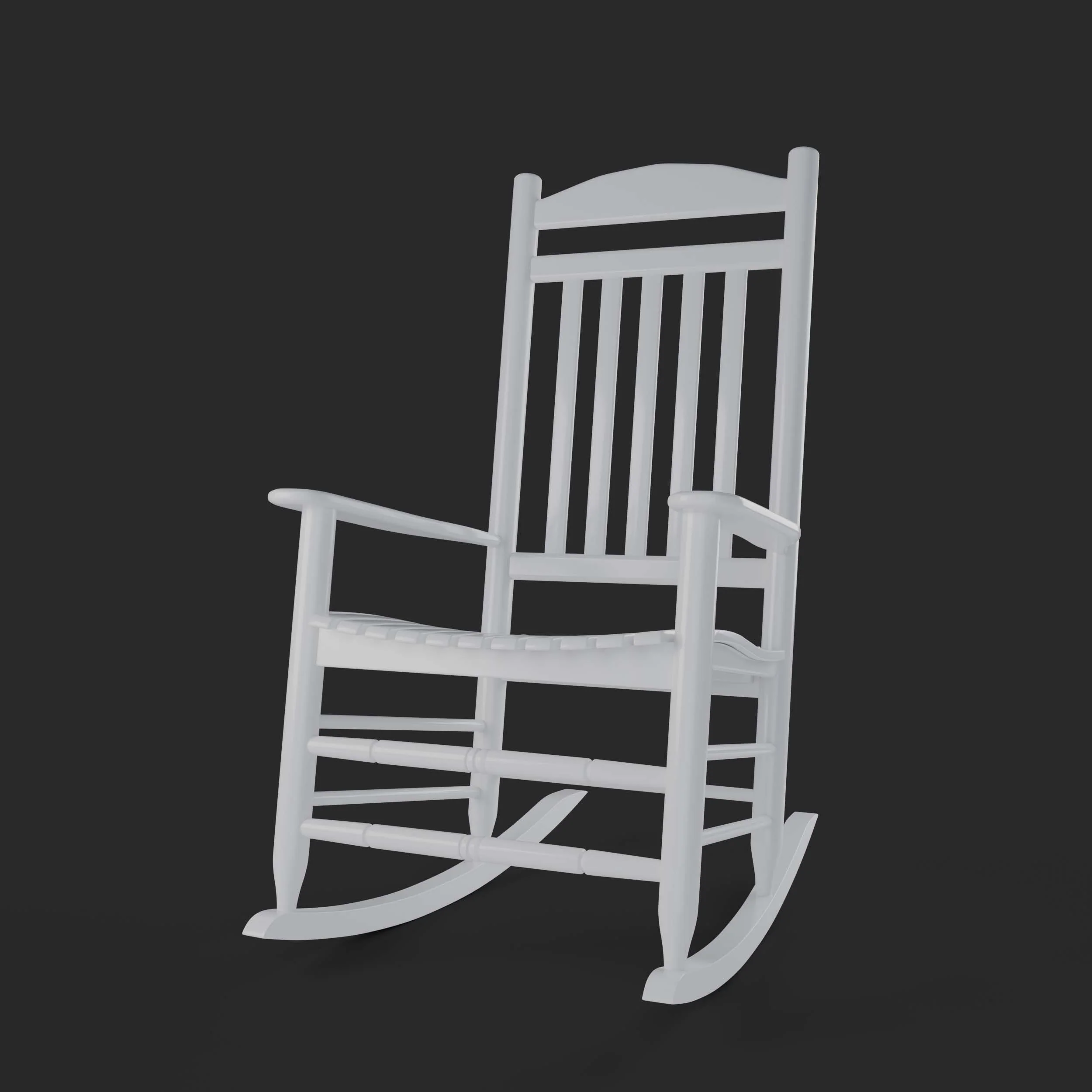 Denver 2 Piece Mahogany Wood White Porch Rocking Chair - Image 17