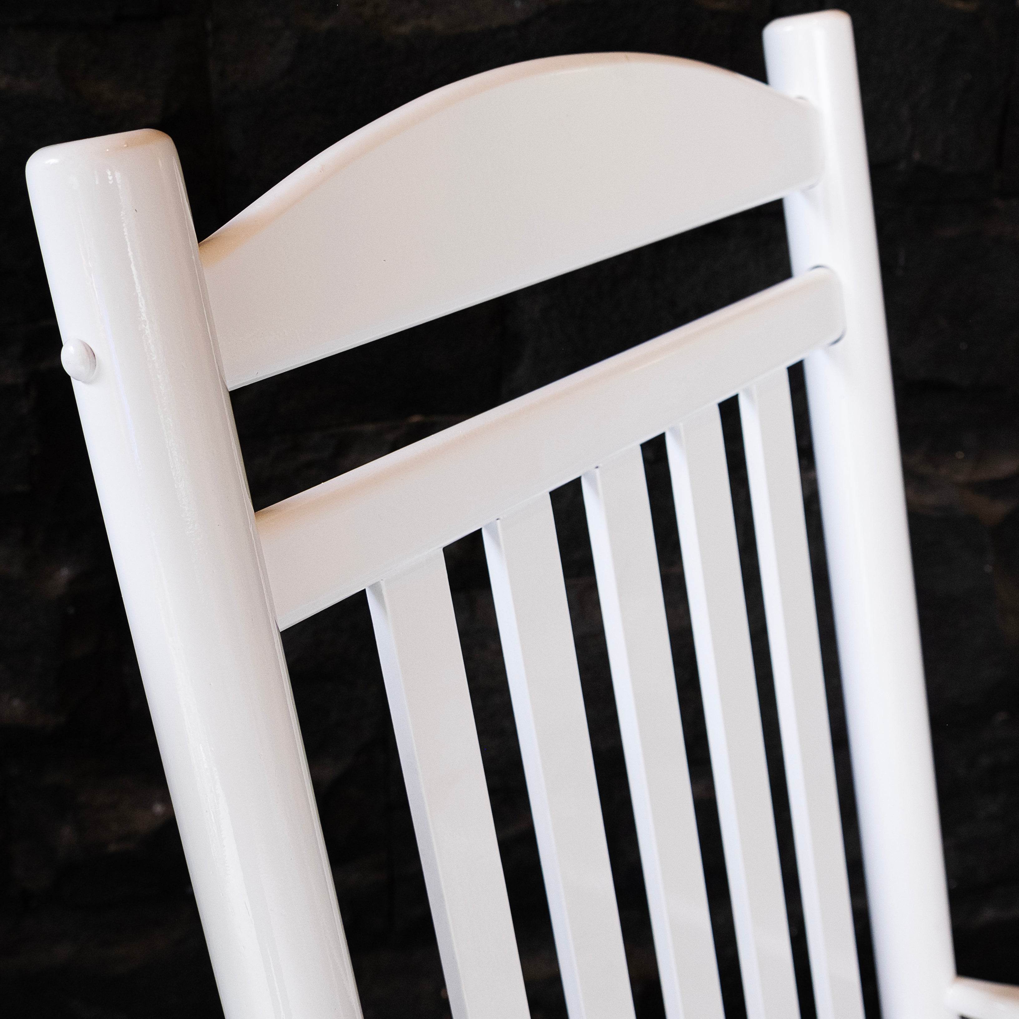 Denver 2 Piece Mahogany Wood White Porch Rocking Chair - Image 9