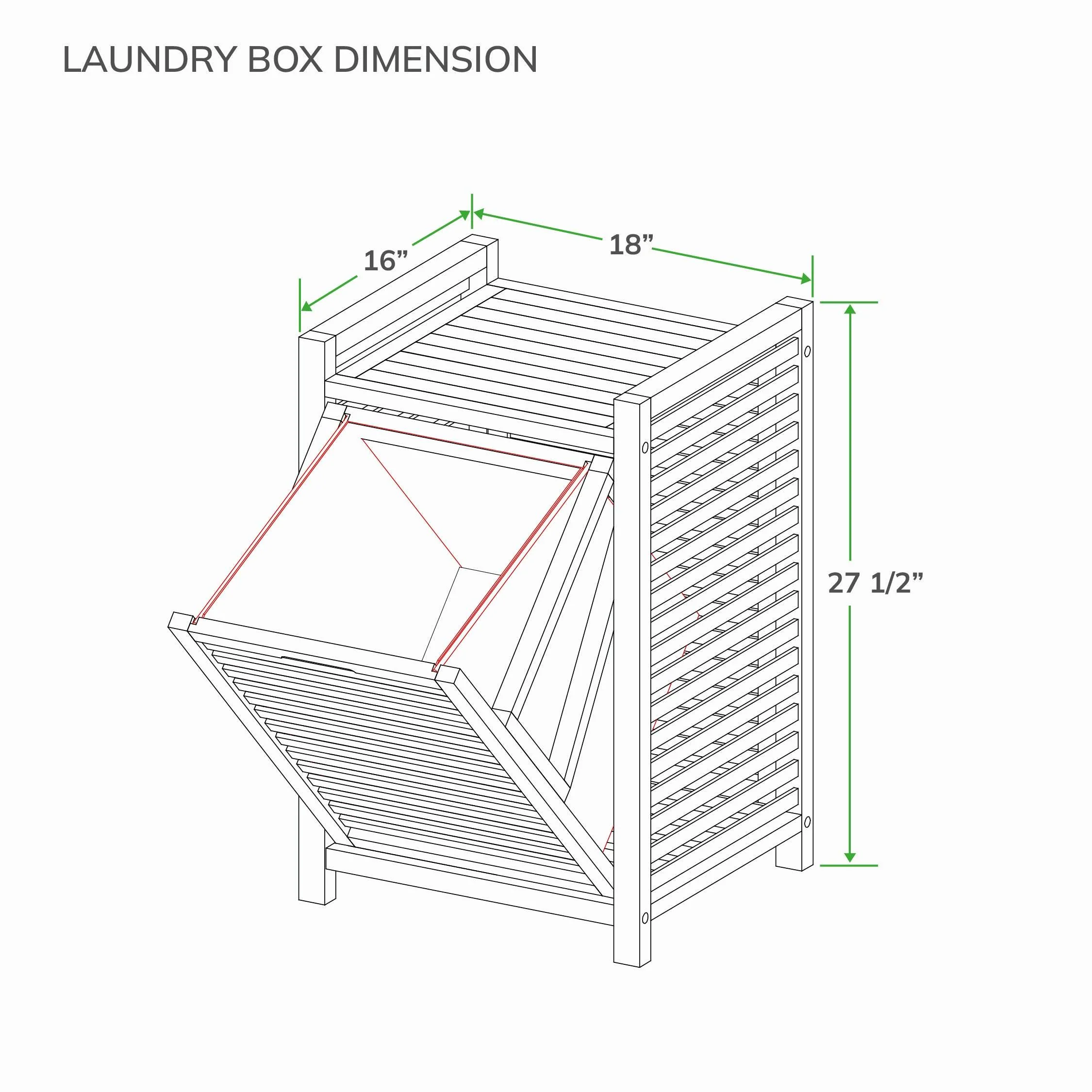 Dussi Teak Wood Laundry Hamper - Image 6