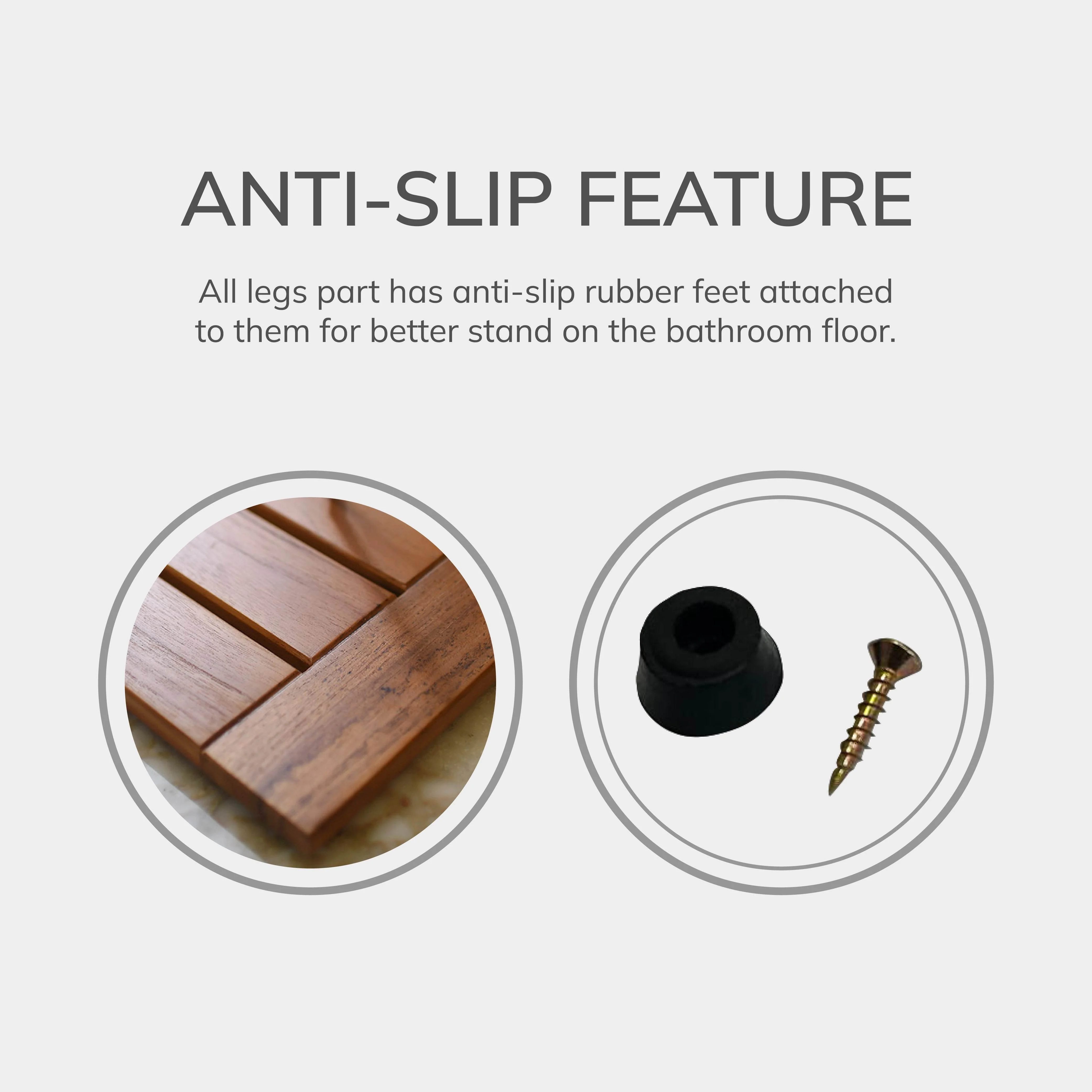 Dussi Teak Wood Shower Mat - Image 3