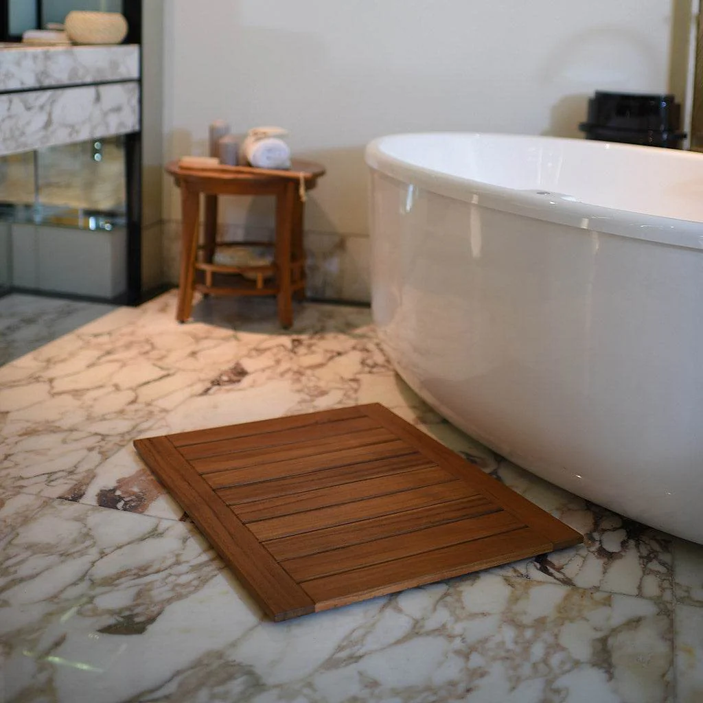 Dussi Teak Wood Shower Mat - Image 4