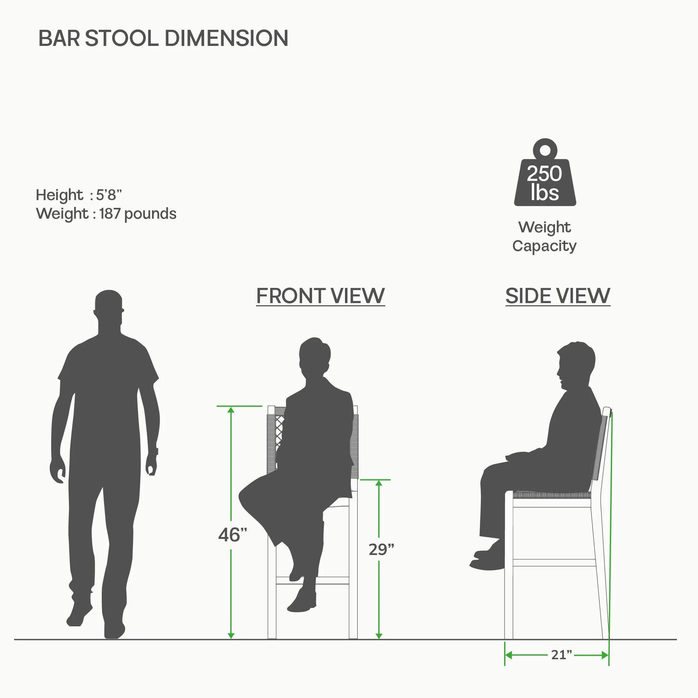 Eden Teak Wood 3 Piece Outdoor Bar Dining Set - Image 10