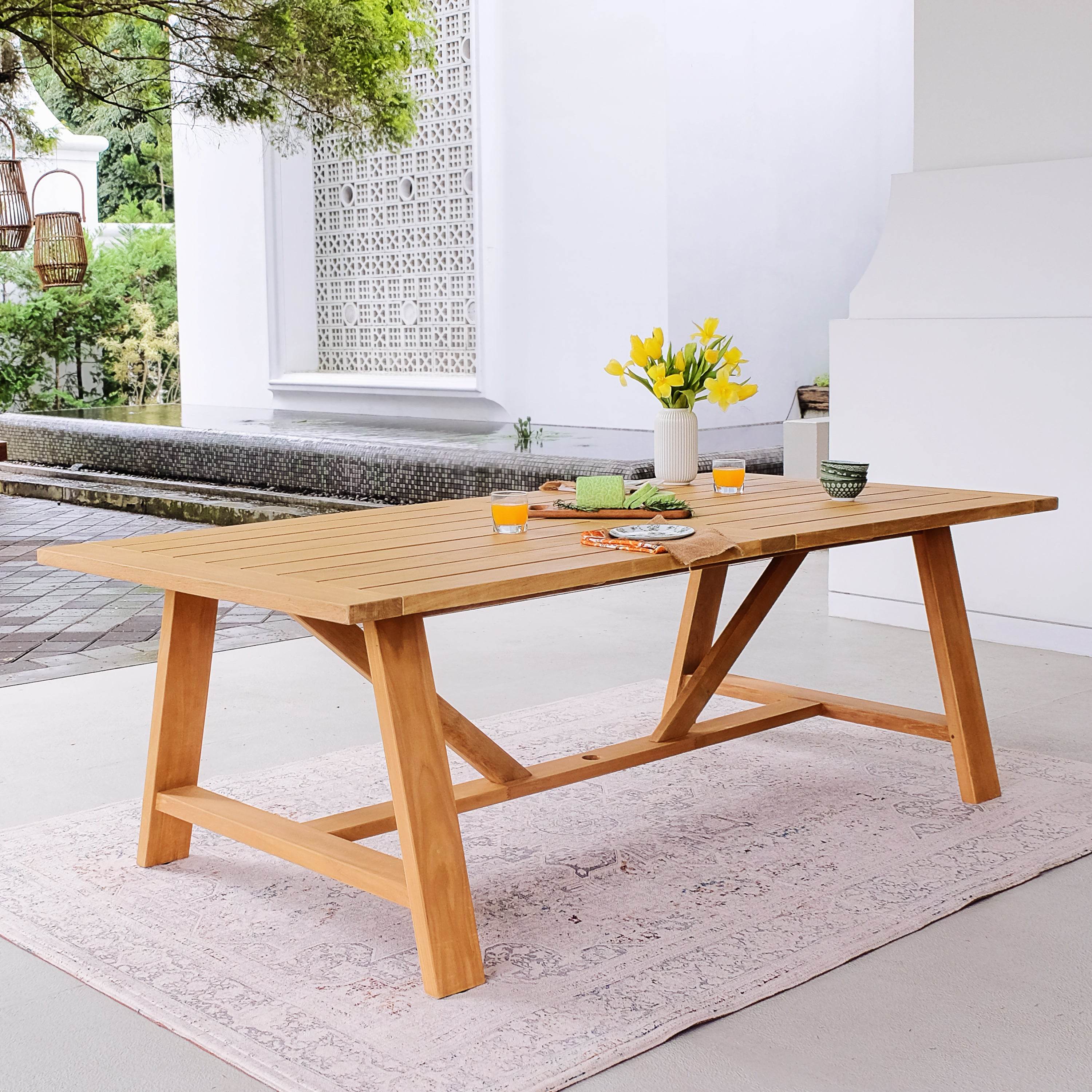 Eden Teak Wood Outdoor Dining Table - Image 4
