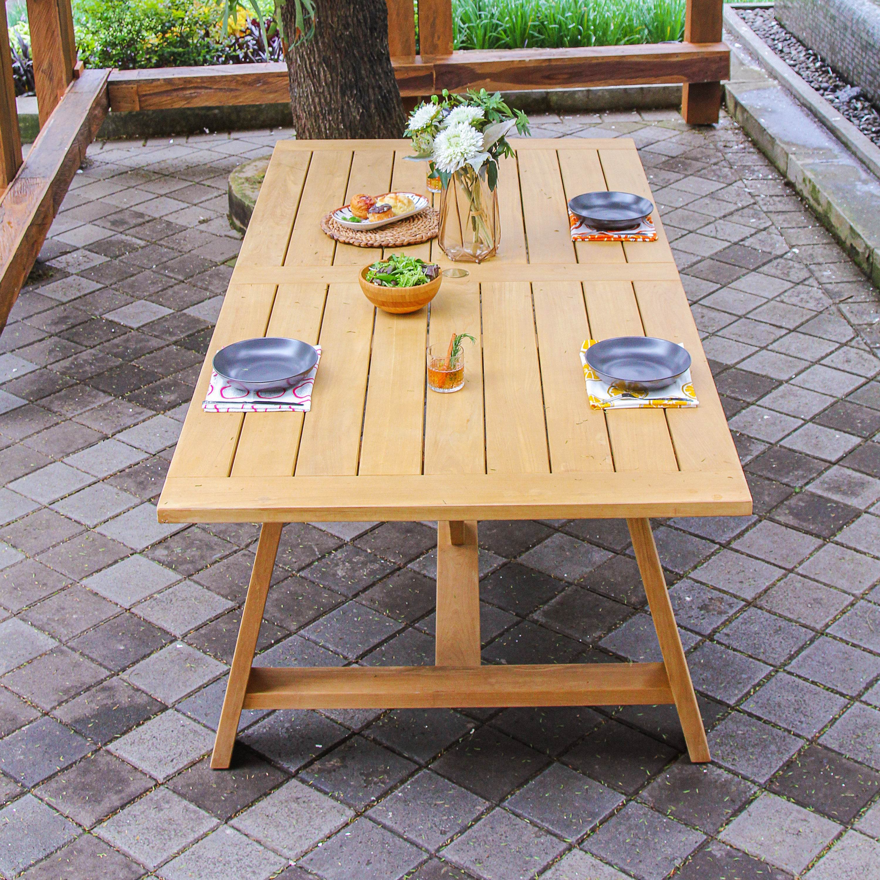 Eden Teak Wood Outdoor Dining Table - Image 6
