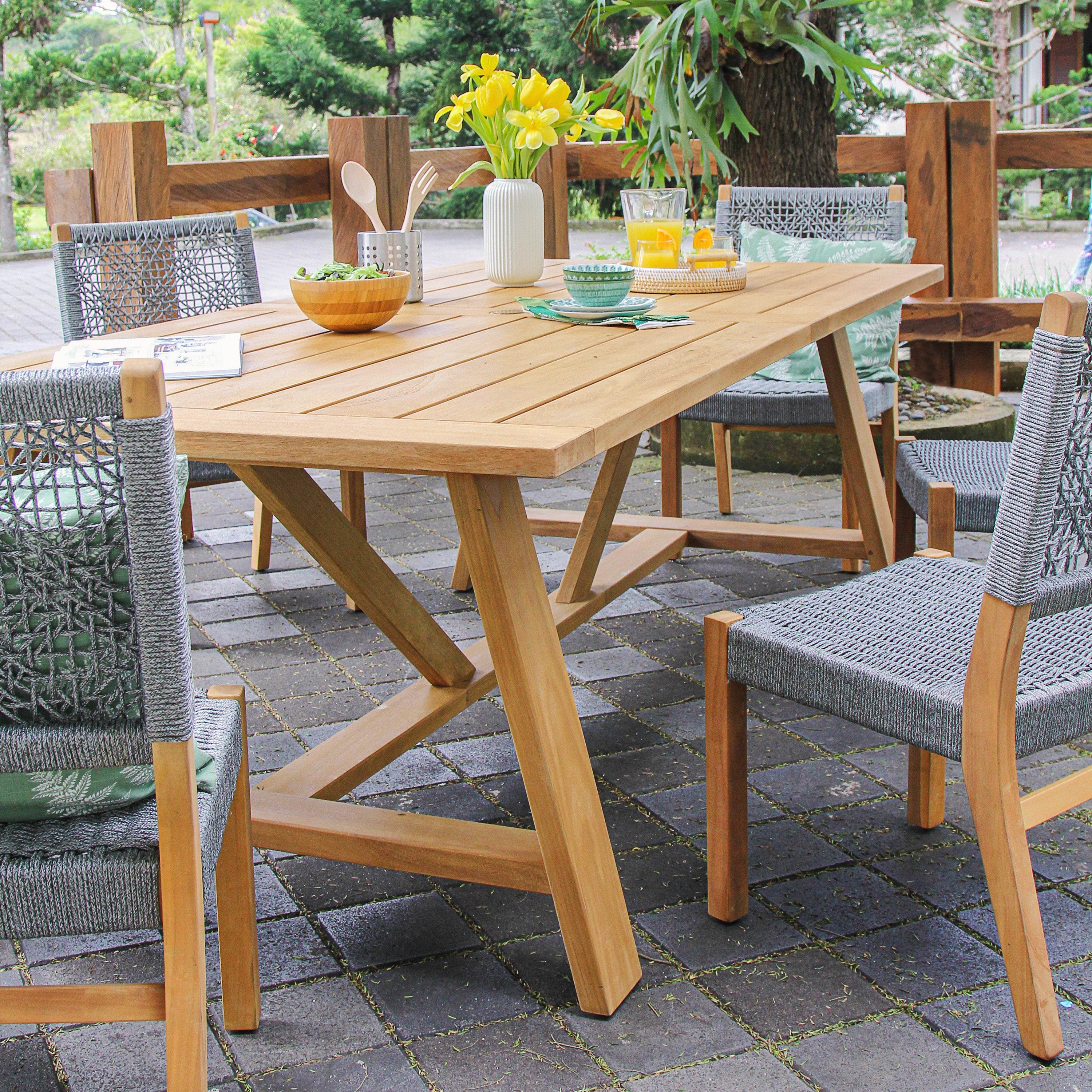 Eden Teak Wood Outdoor Dining Table - Image 7