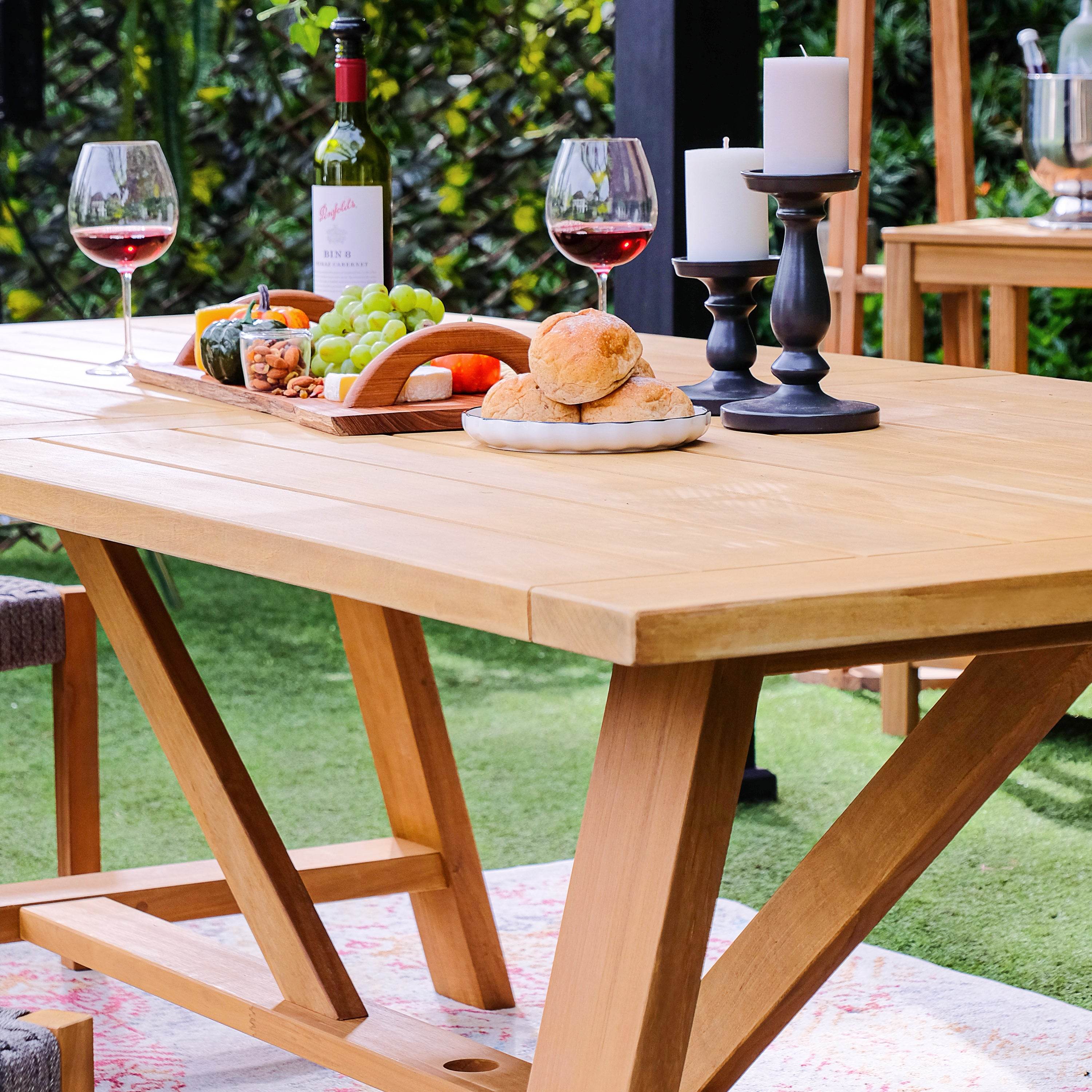 Eden Teak Wood Outdoor Dining Table - Image 9