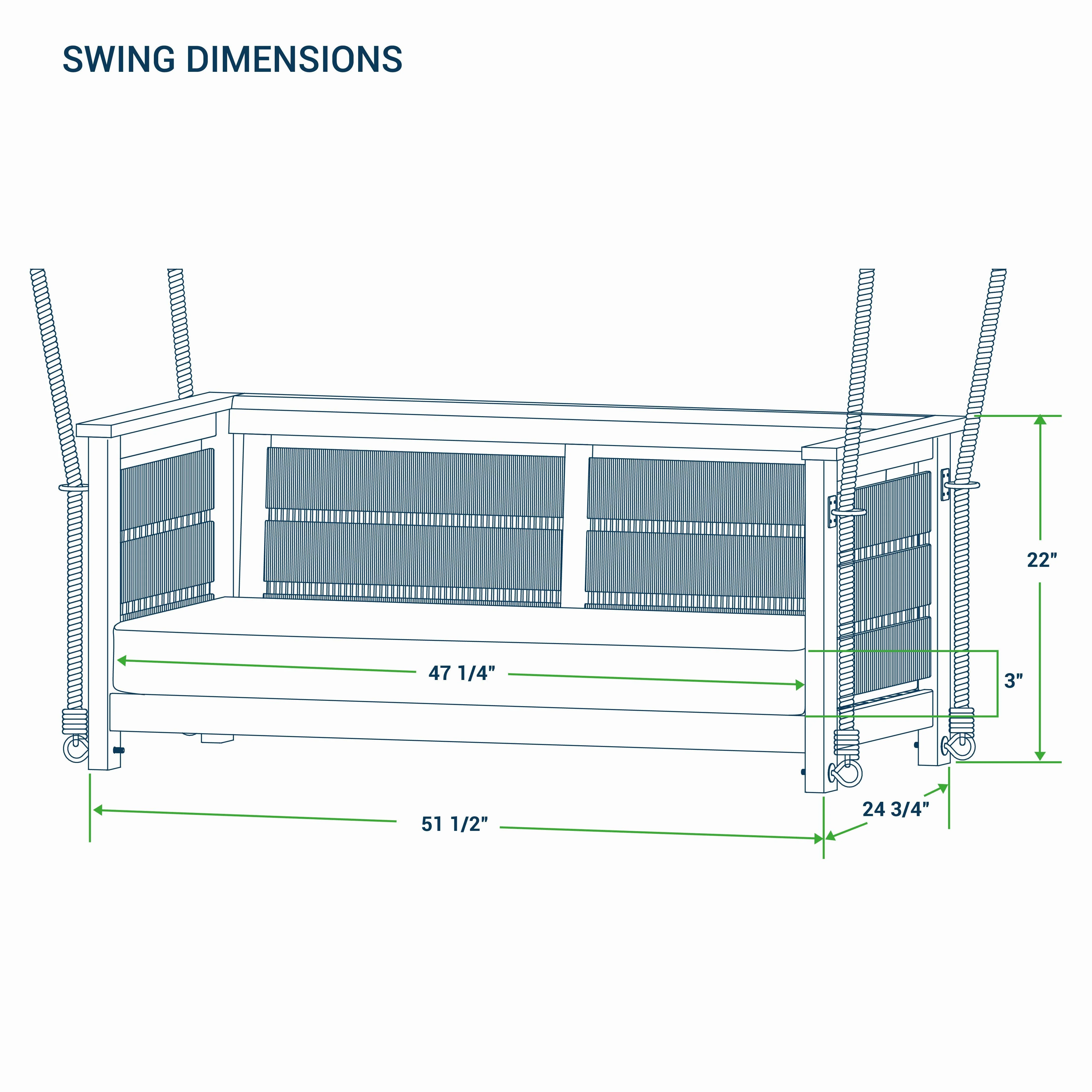 Eden Teak Wood Porch Swing with Tan Cushion - Image 15