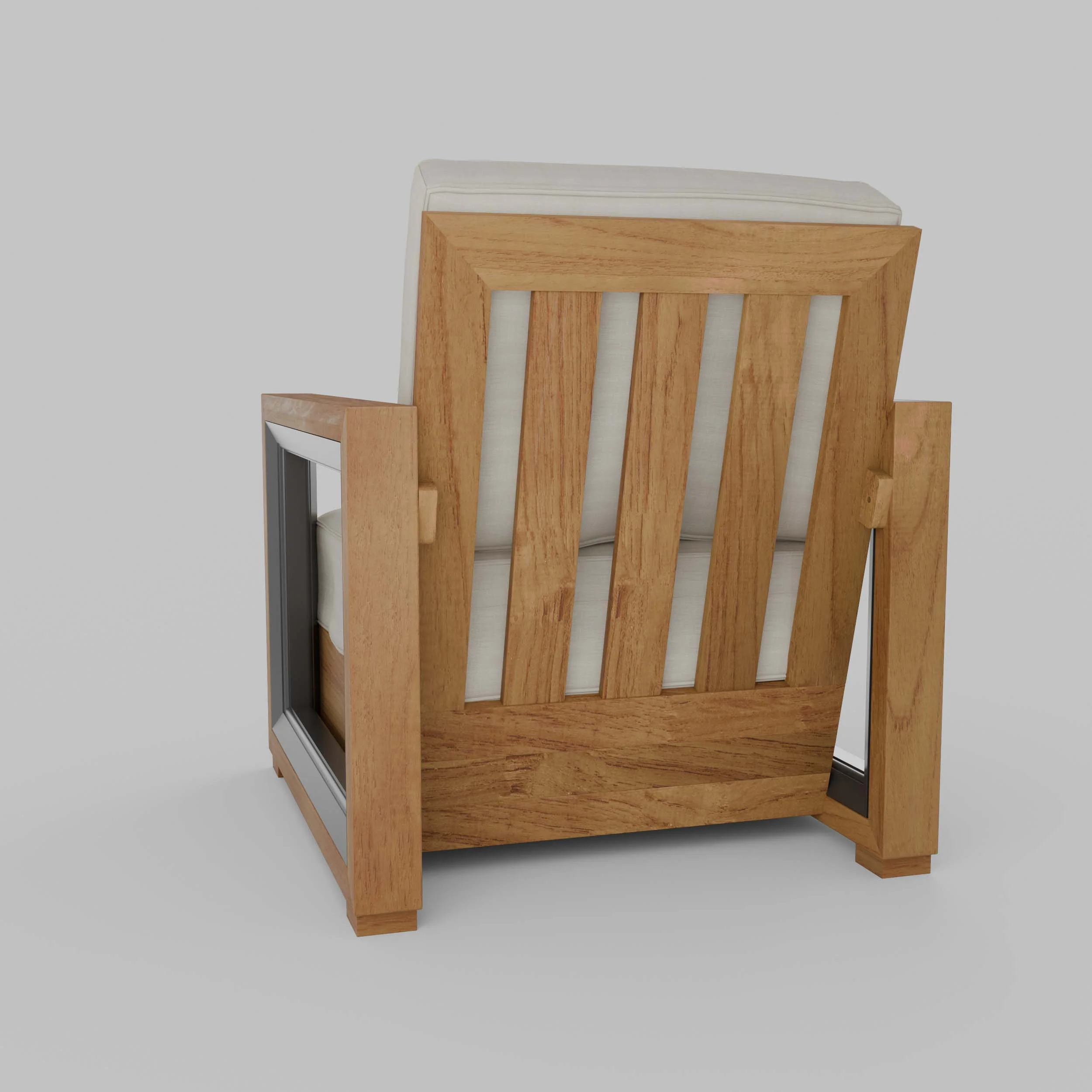 Hans Teak Outdoor Lounge Chair with Ivory Cushion - Image 42