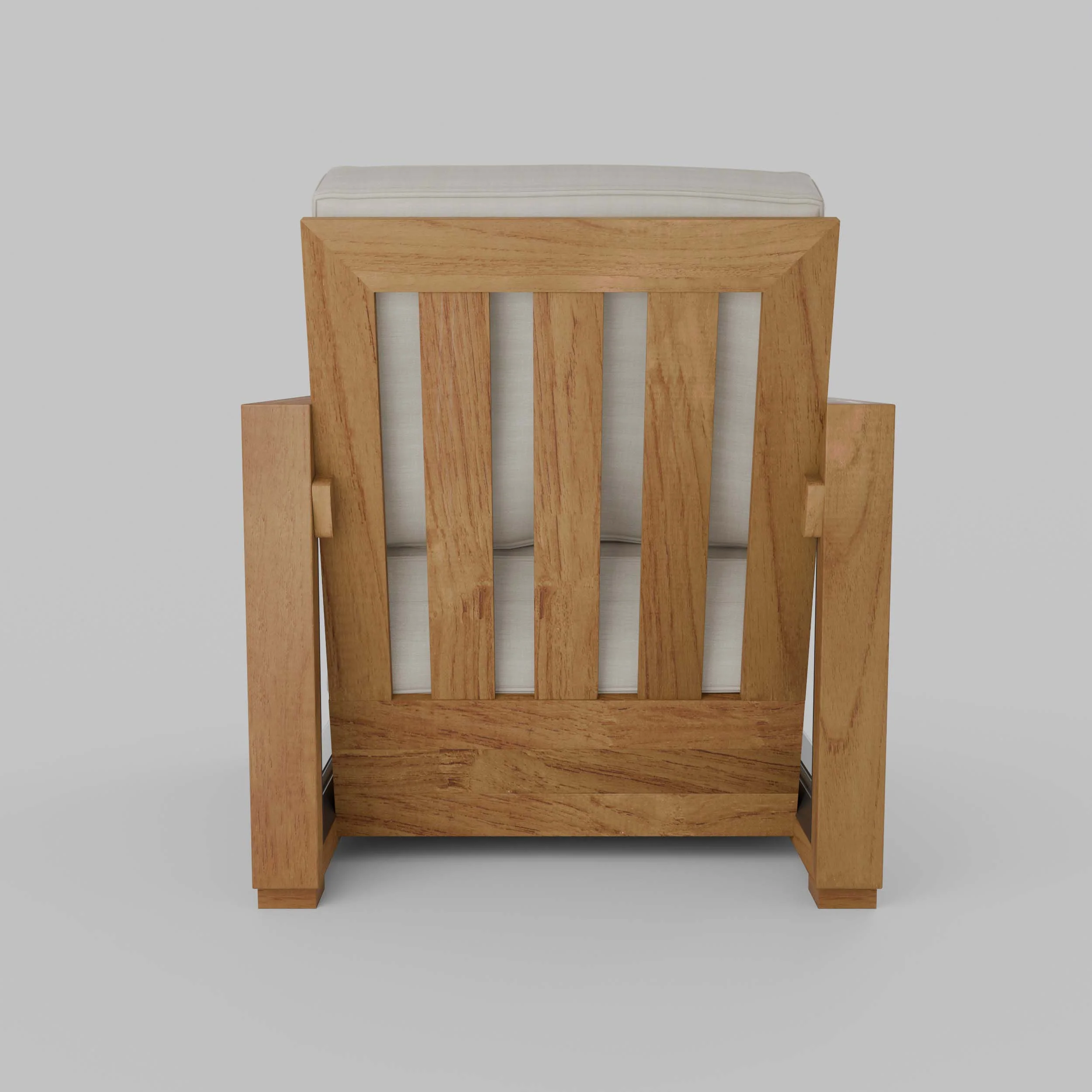 Hans Teak Outdoor Lounge Chair with Ivory Cushion - Image 44