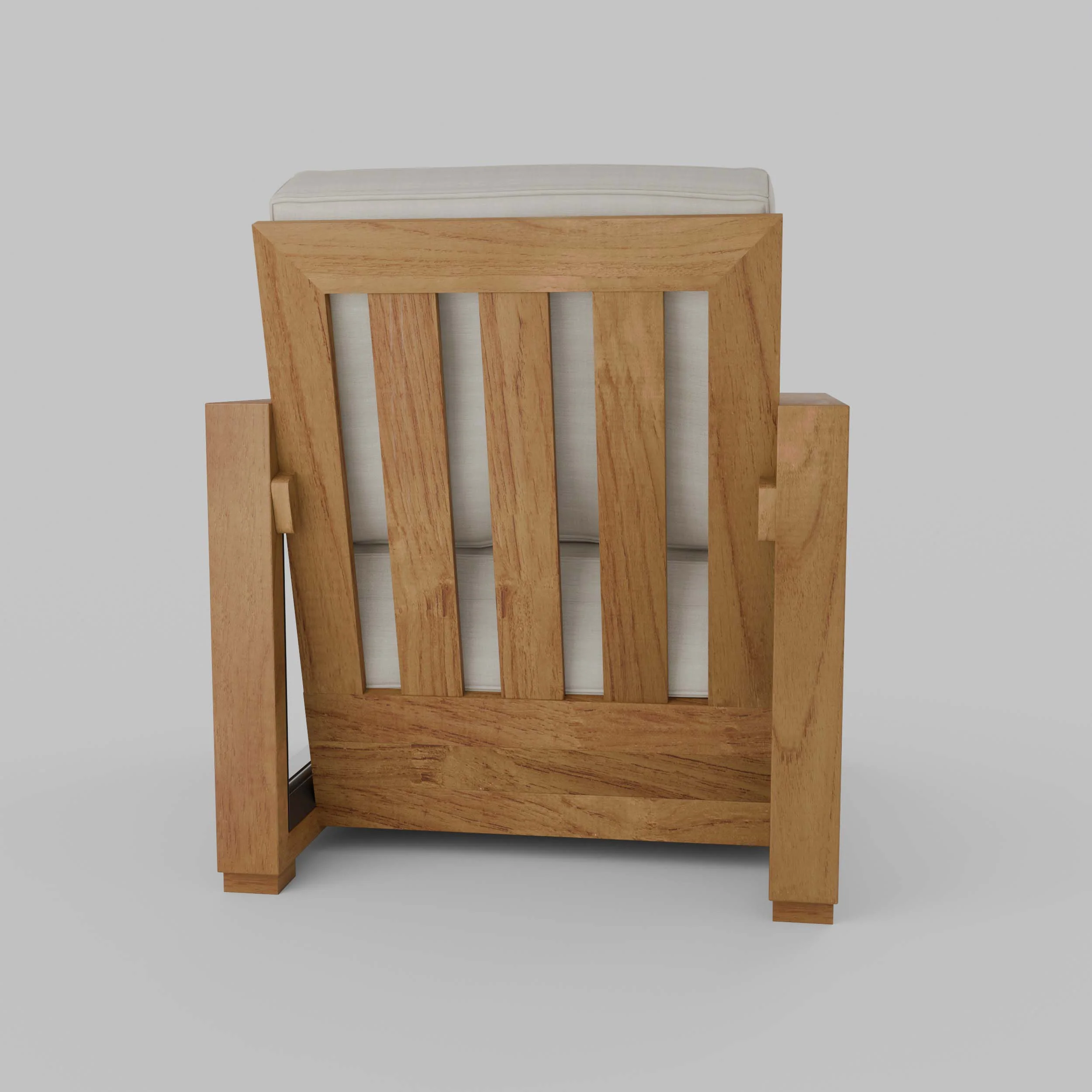Hans Teak Outdoor Lounge Chair with Ivory Cushion - Image 45