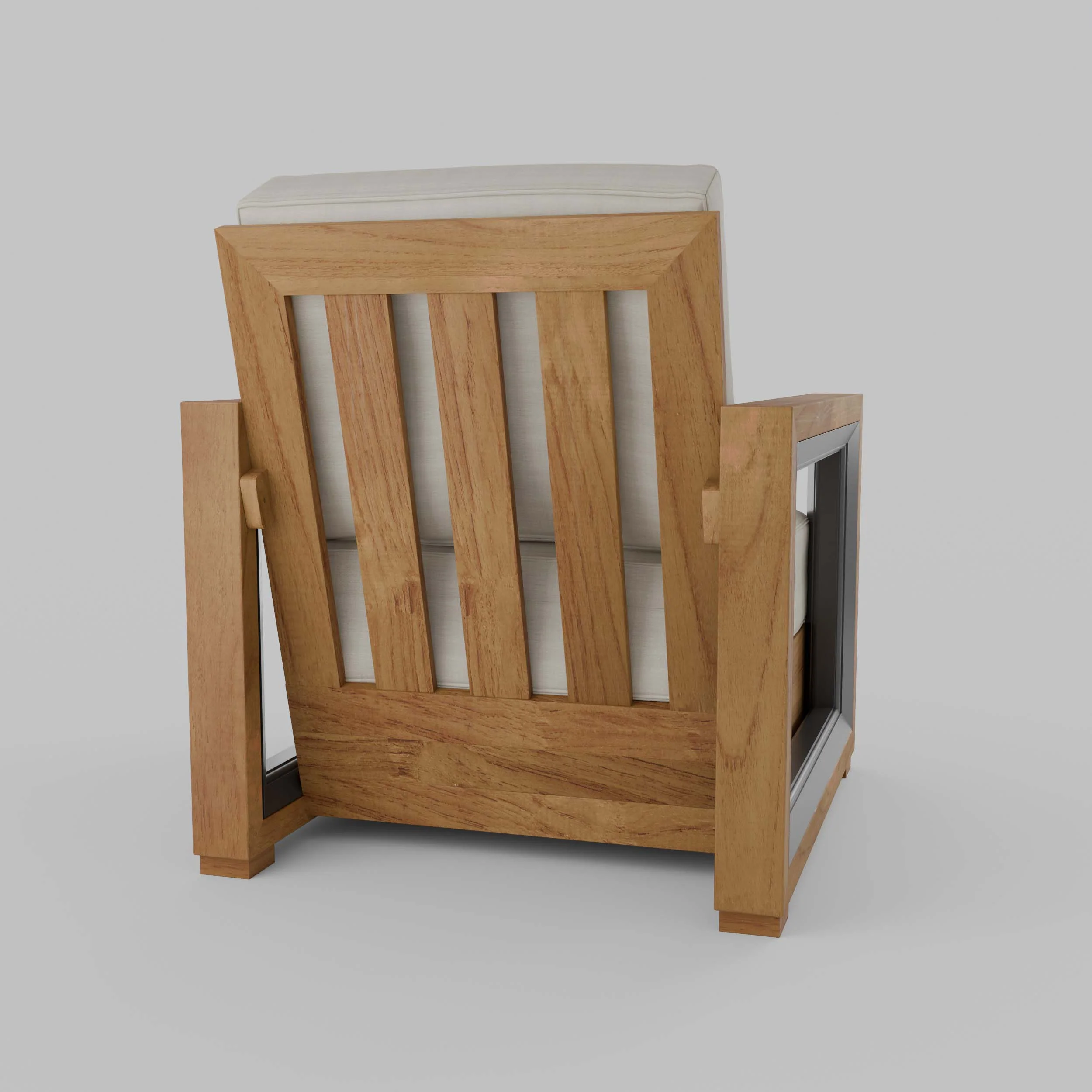 Hans Teak Outdoor Lounge Chair with Ivory Cushion - Image 46