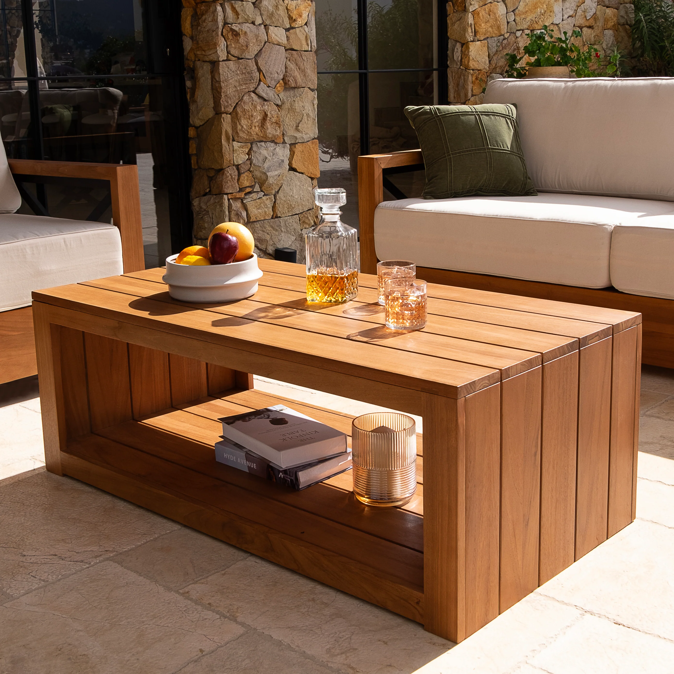 Hans Teak Wood Outdoor Coffee Table - Image 3