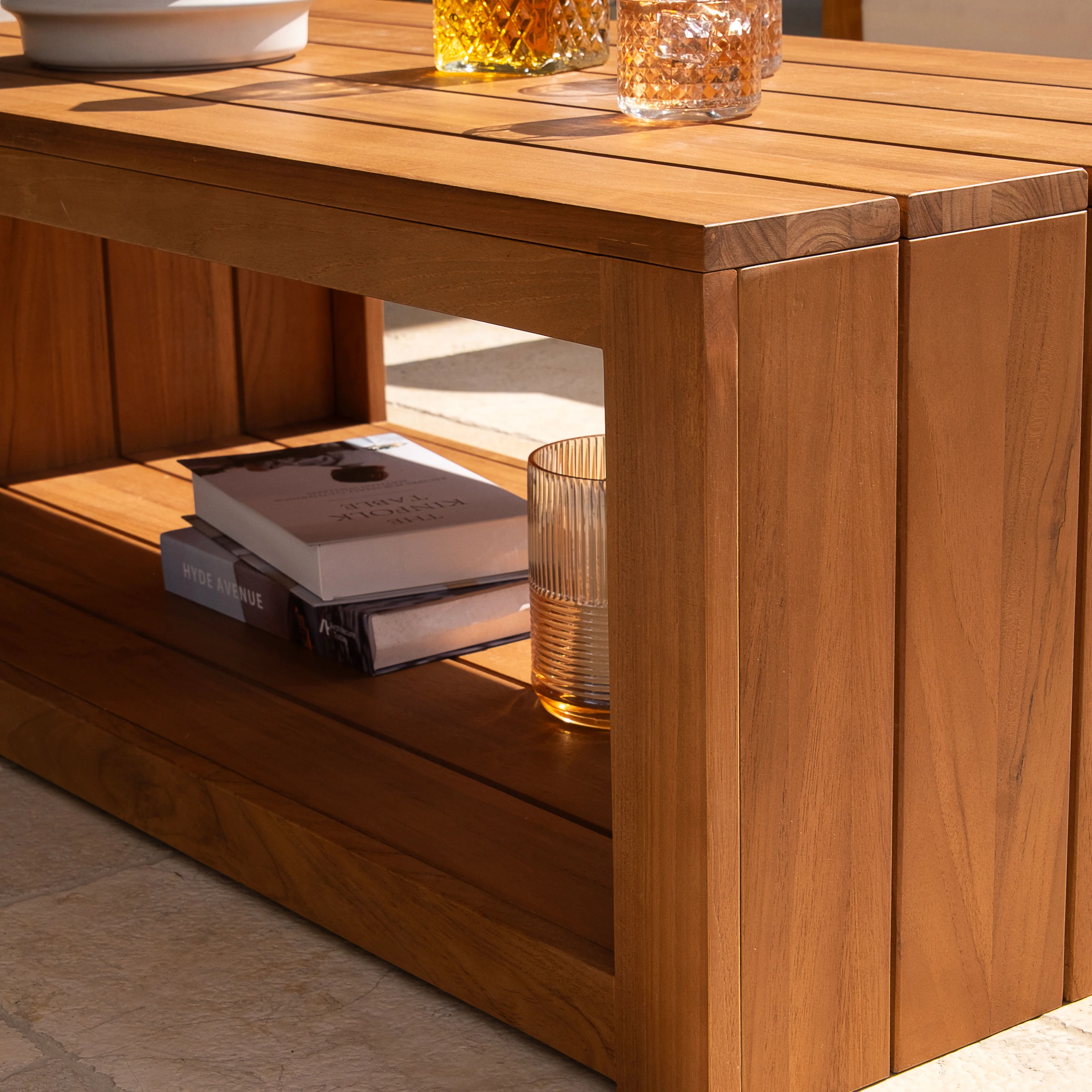 Hans Teak Wood Outdoor Coffee Table - Image 9