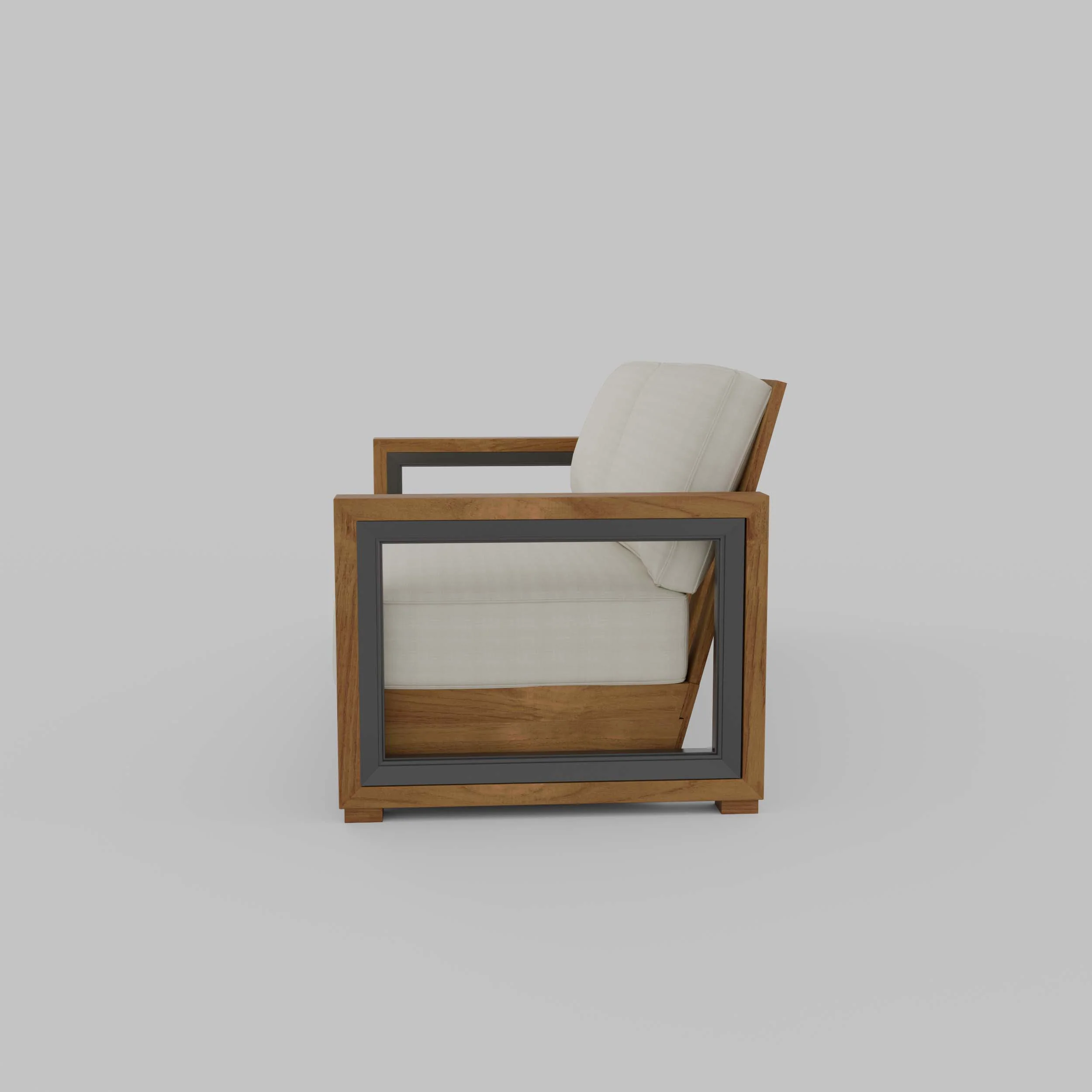 Hans Teak Wood Patio Sofa with Ivory Cushion - Image 29