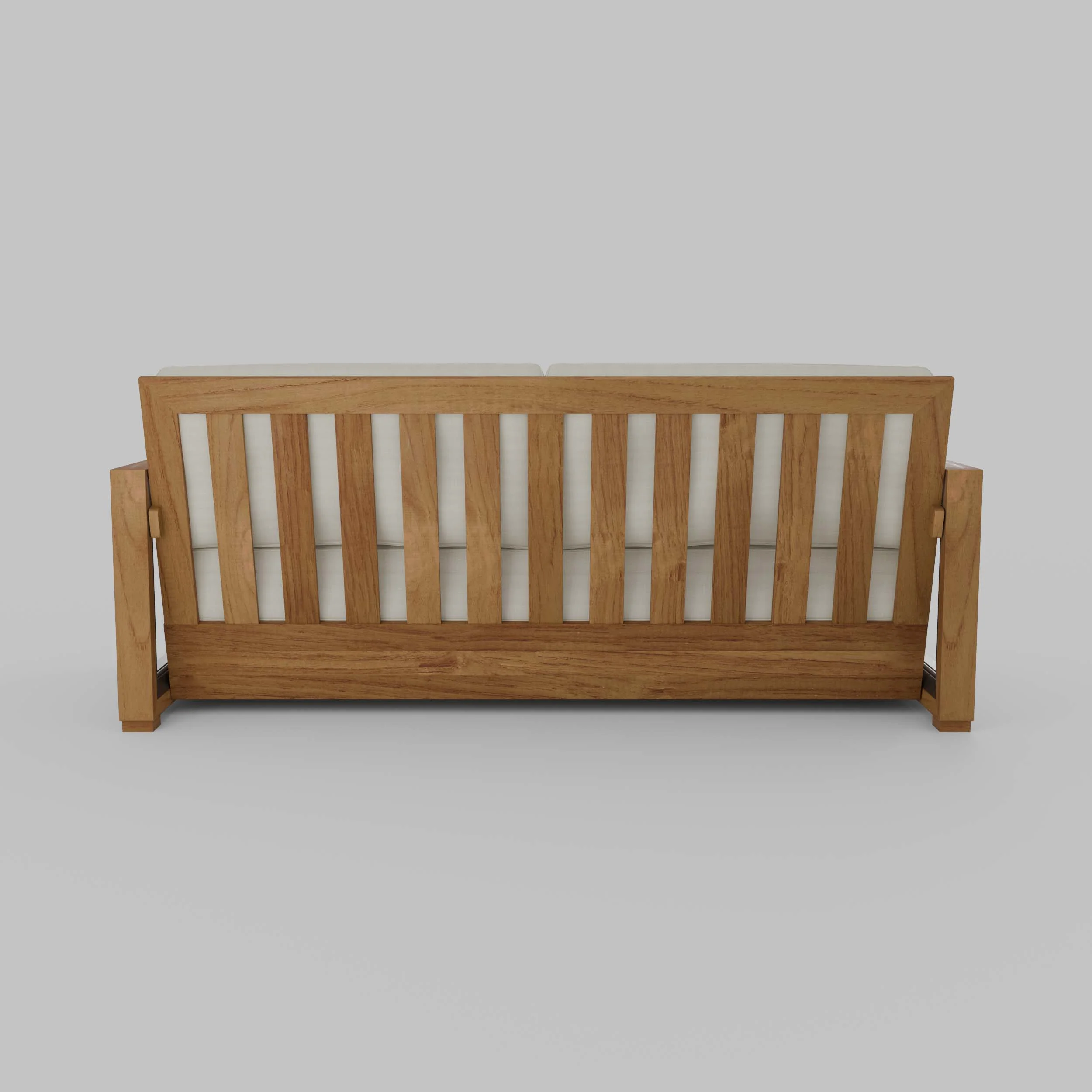 Hans Teak Wood Patio Sofa with Ivory Cushion - Image 37