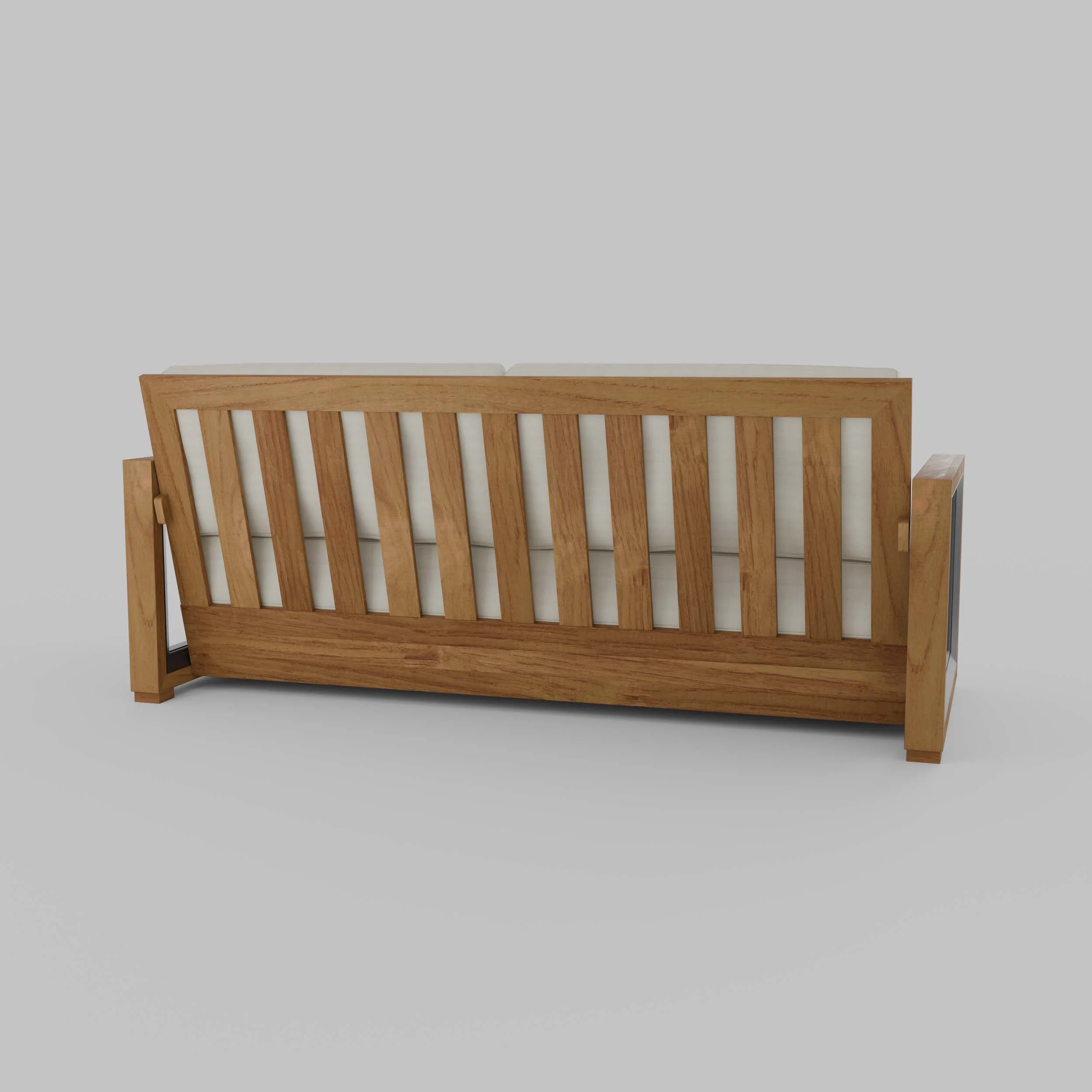 Hans Teak Wood Patio Sofa with Ivory Cushion - Image 39