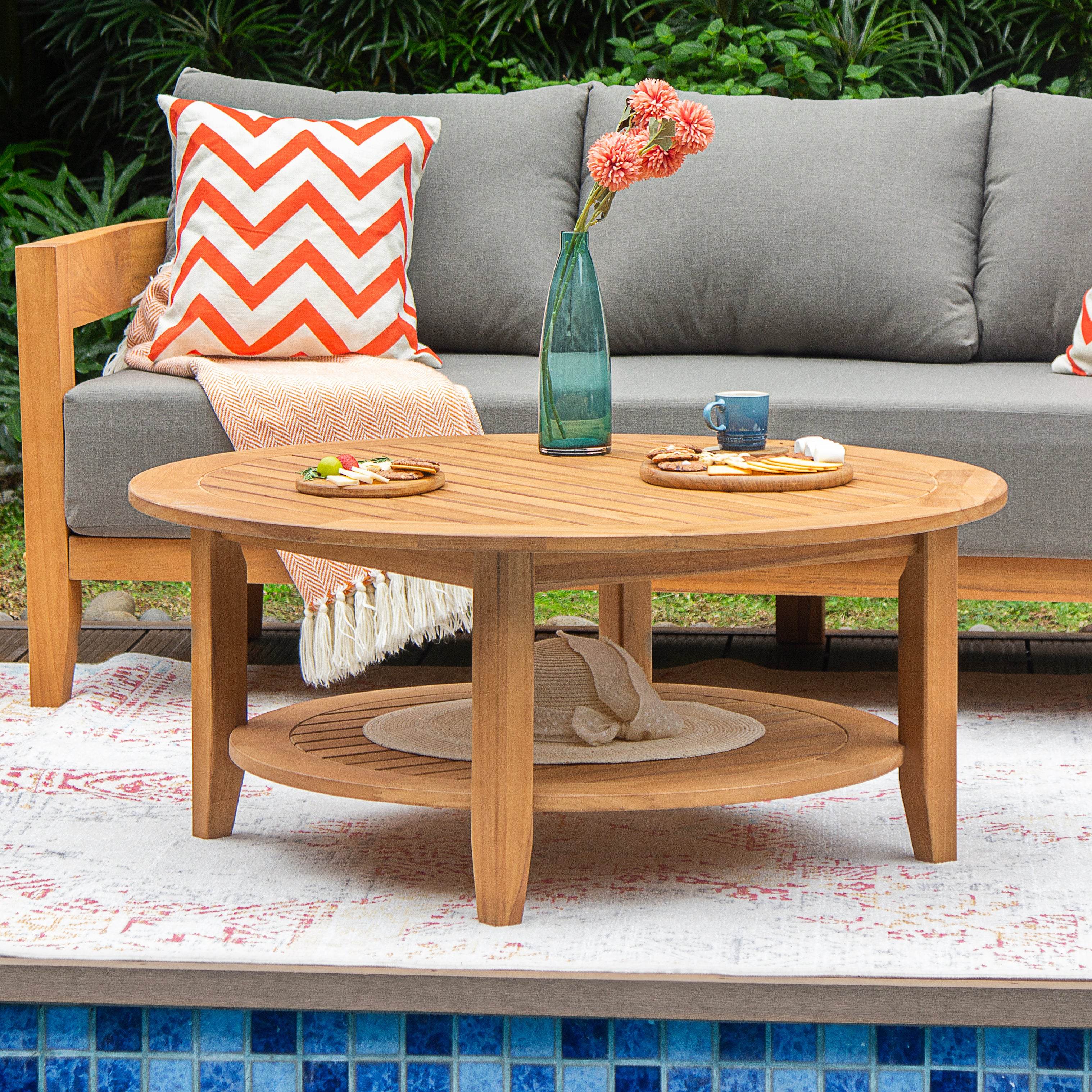 Harper Teak Wood Outdoor 4 Piece Conversation Set with Gray Cushion - Image 18