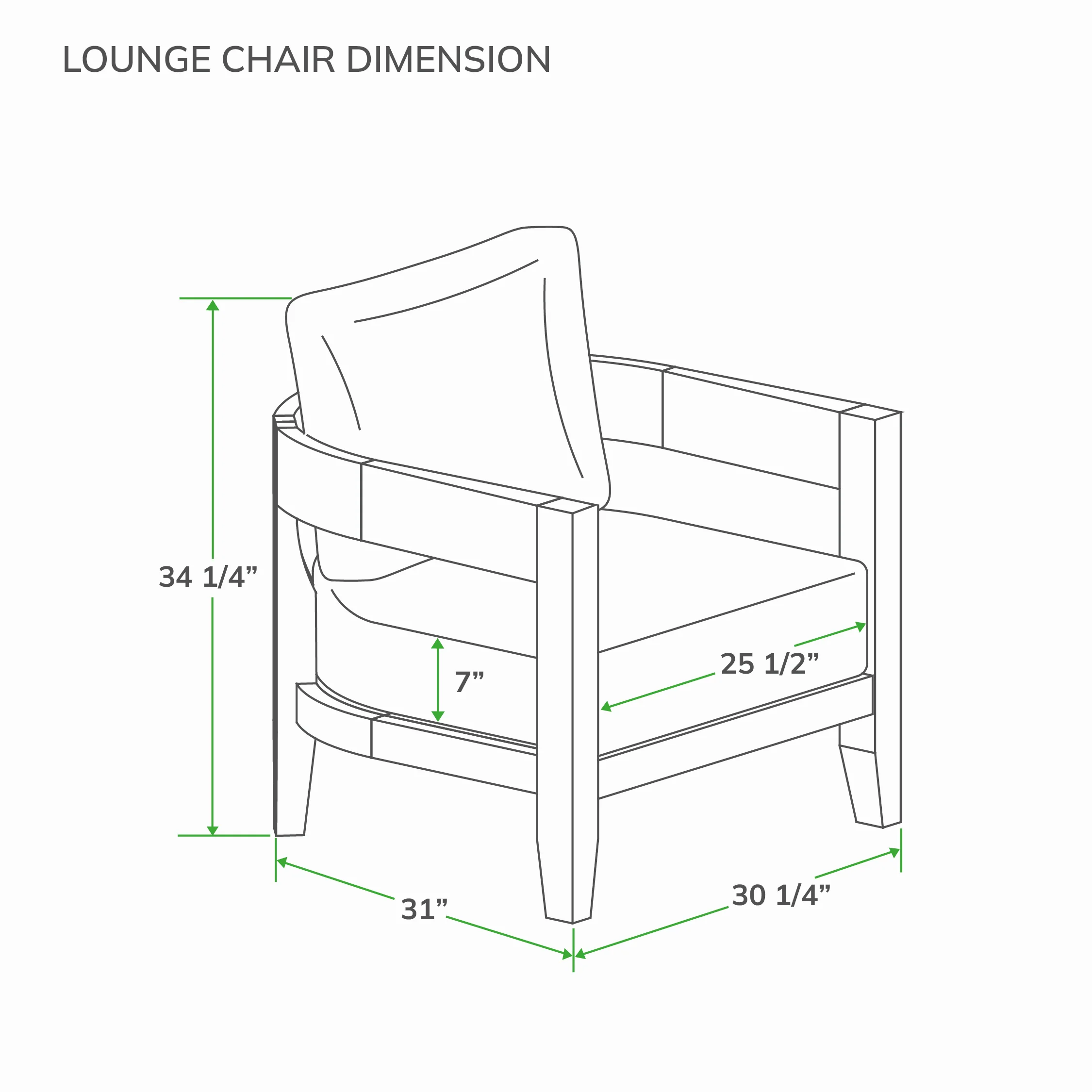 Harper Teak Wood Outdoor Lounge Chair with Ivory Cushion - Image 8