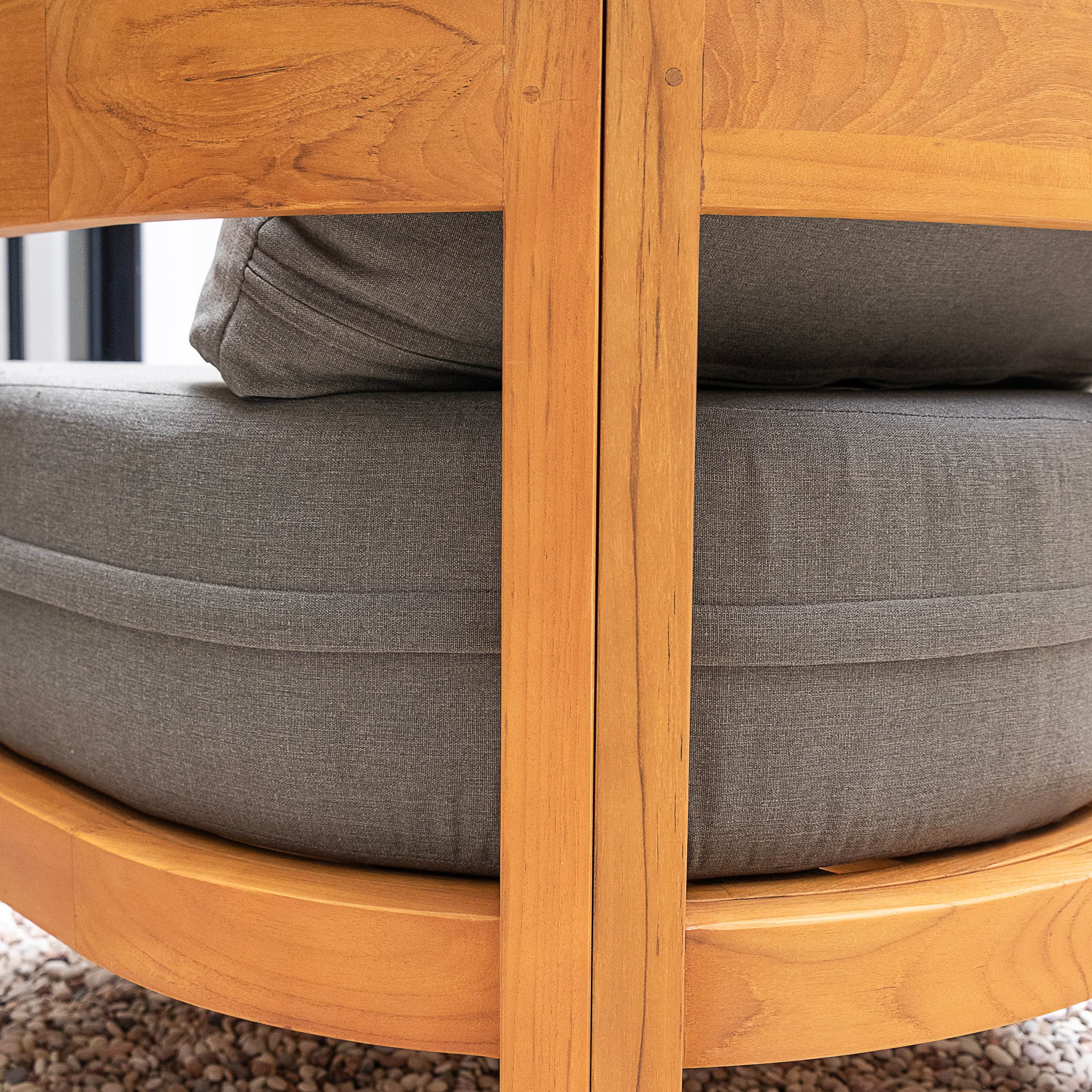 Harper Teak Wood Outdoor Sofa with Gray Cushion - Image 6