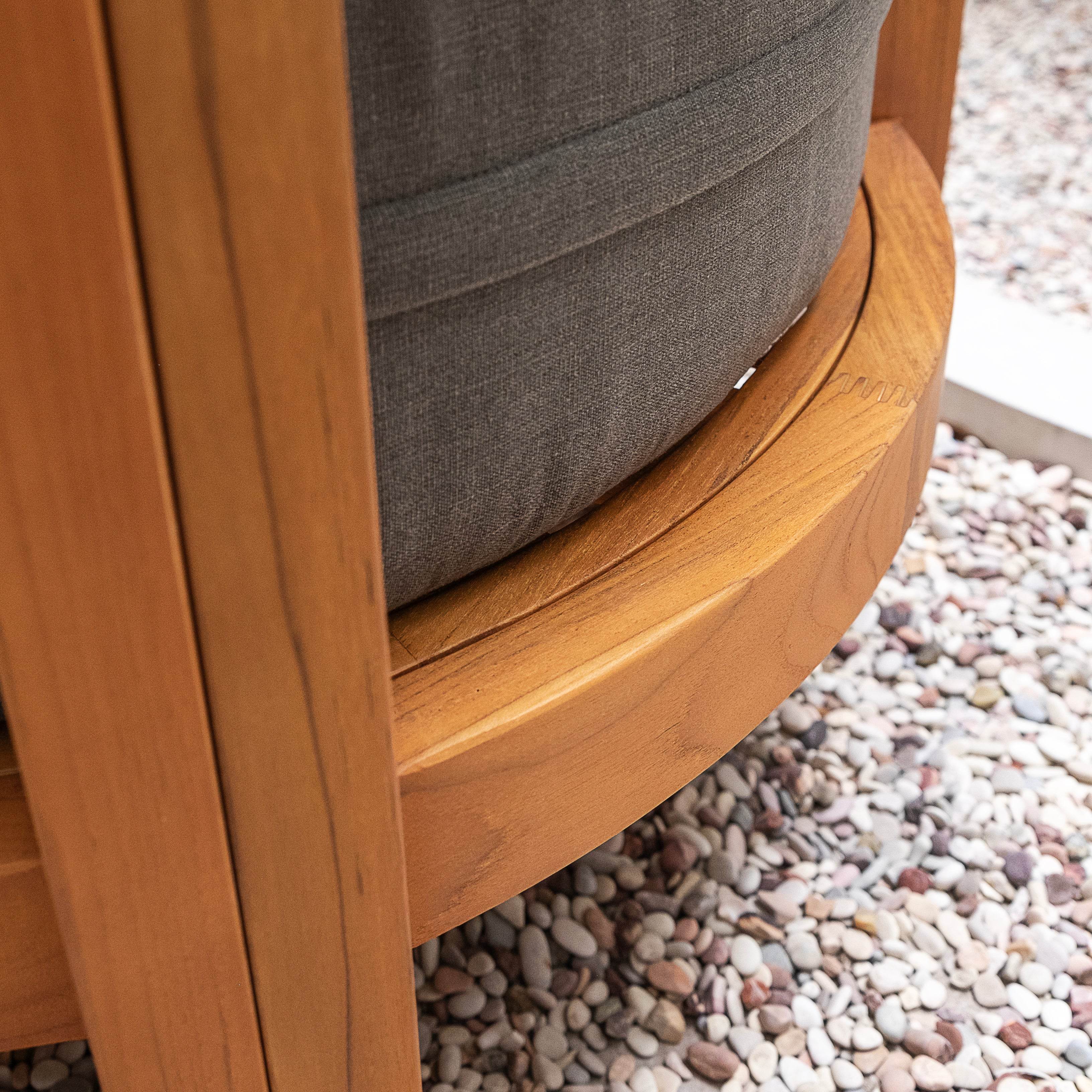 Harper Teak Wood Outdoor Sofa with Gray Cushion - Image 8