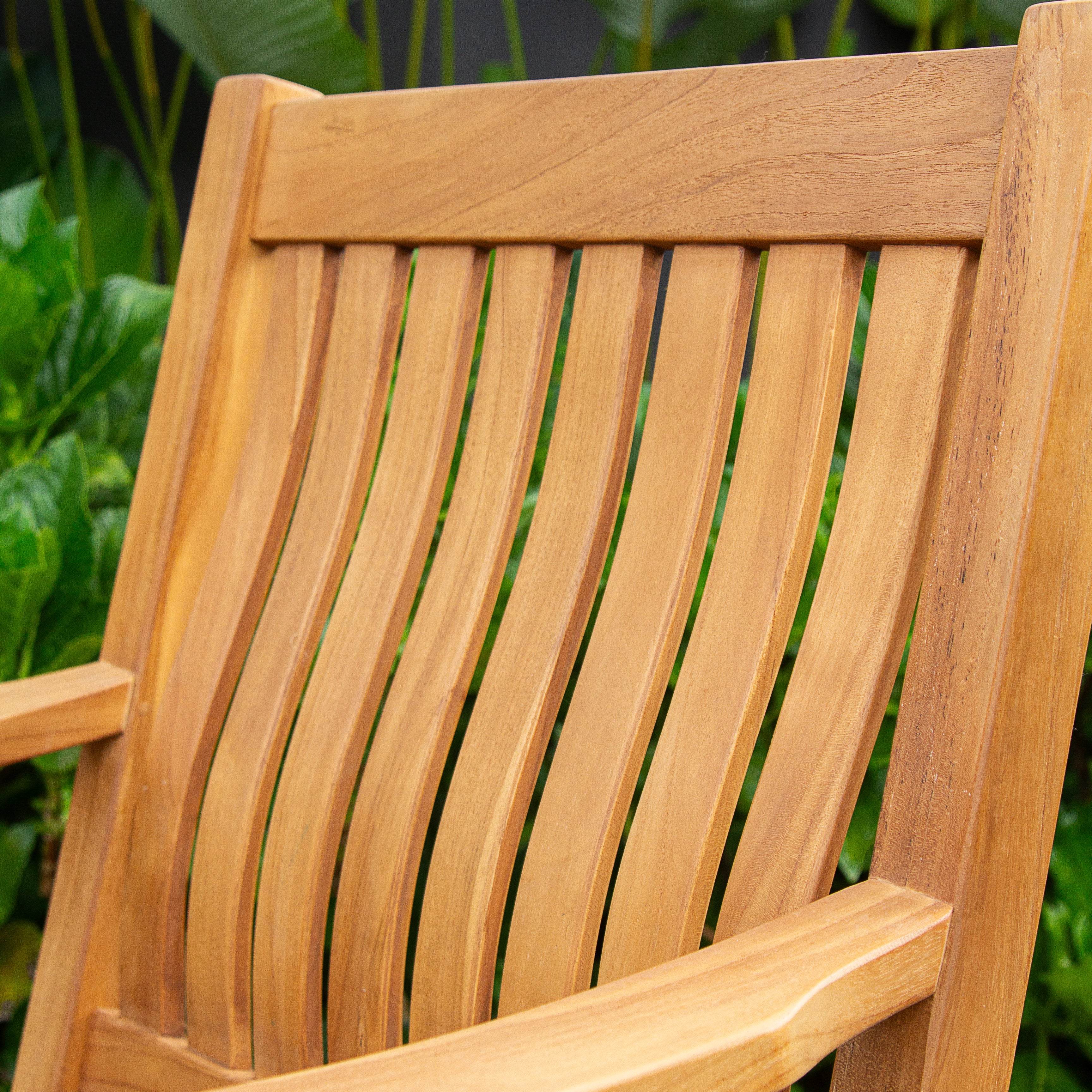 Livingston Teak Wood 5 Pieces Outdoor Dining Set - Image 6