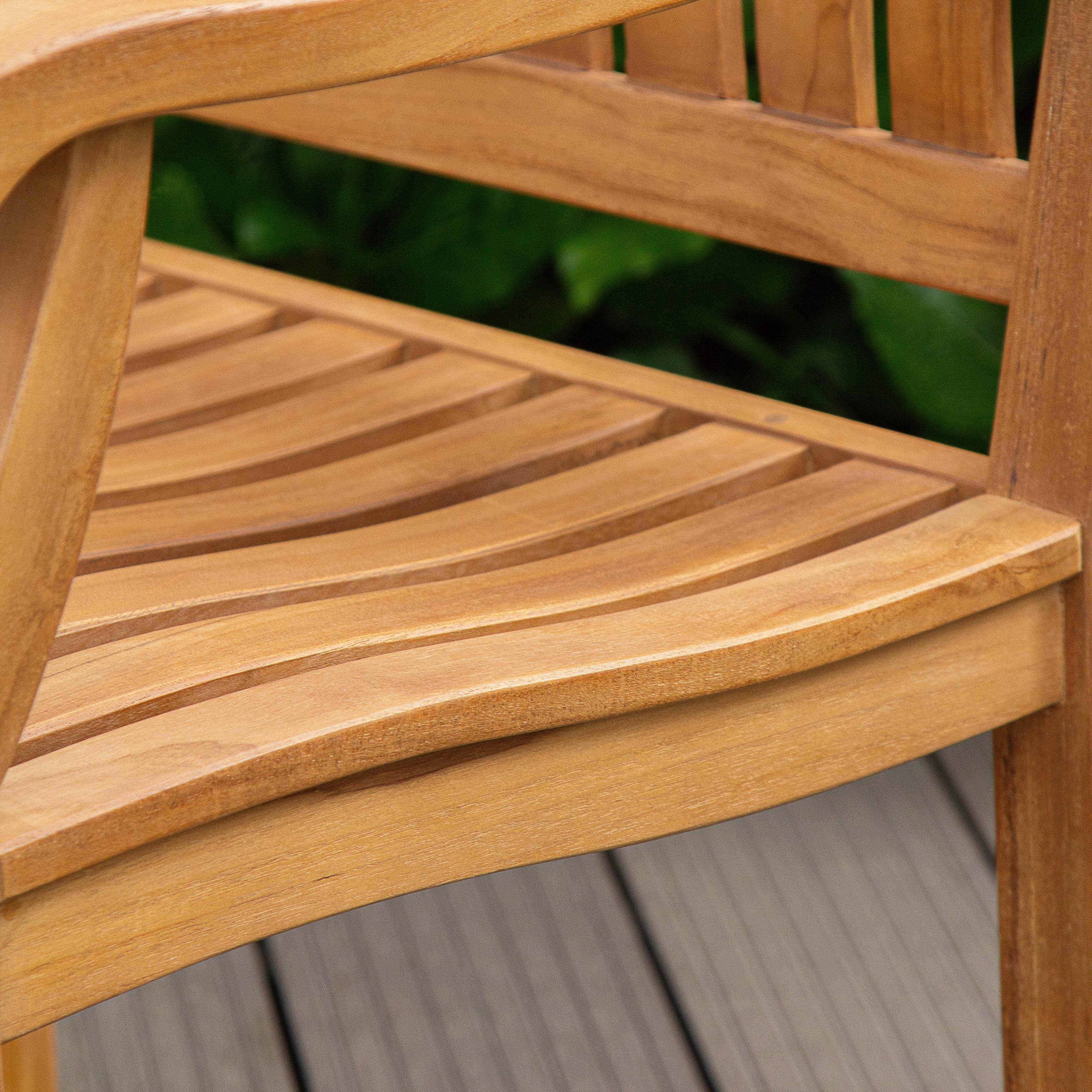 Livingston Teak Wood 5 Pieces Outdoor Dining Set - Image 7