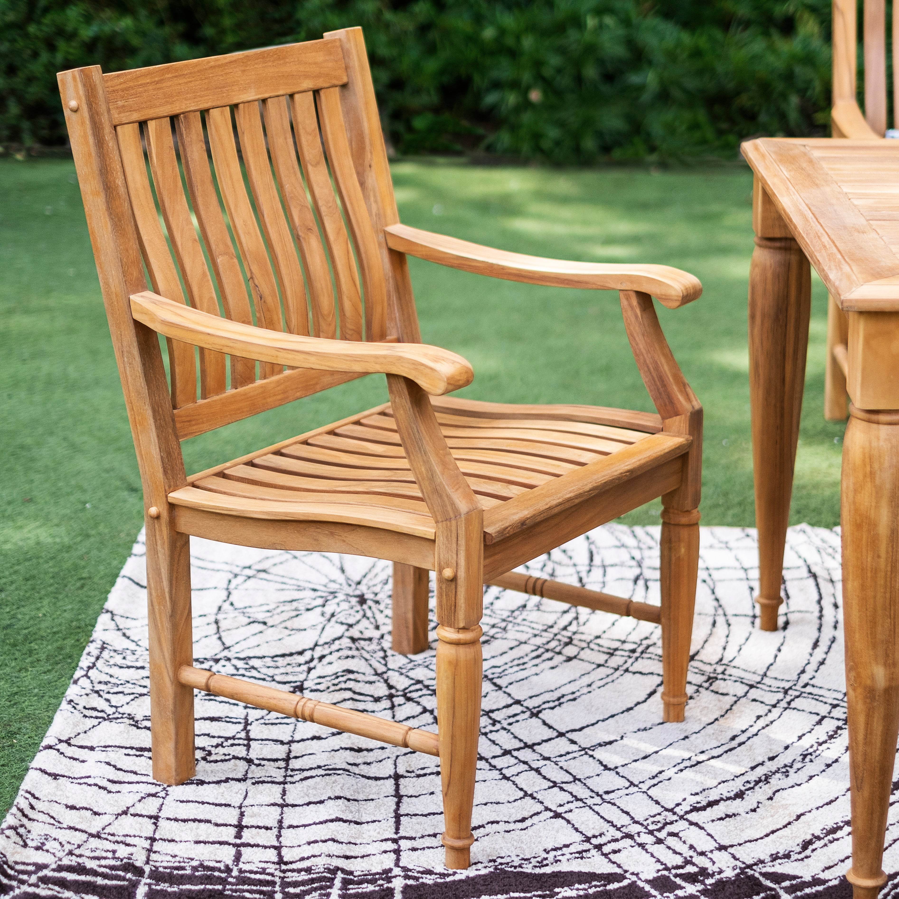Livingston Teak Wood 6 Pieces Outdoor Dining Set - Image 9