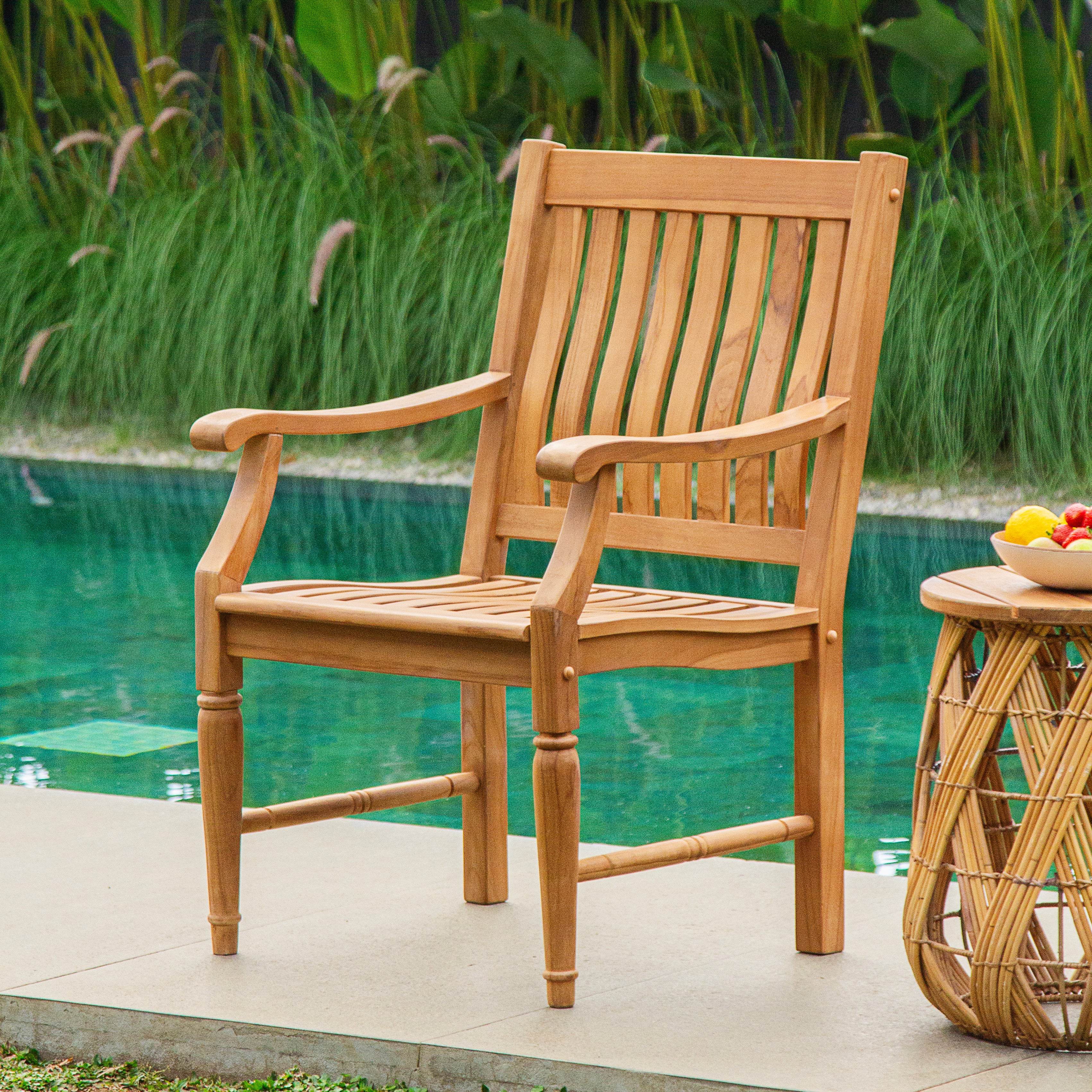 Livingston Teak Wood 7 Pieces Outdoor Dining Set - Image 6