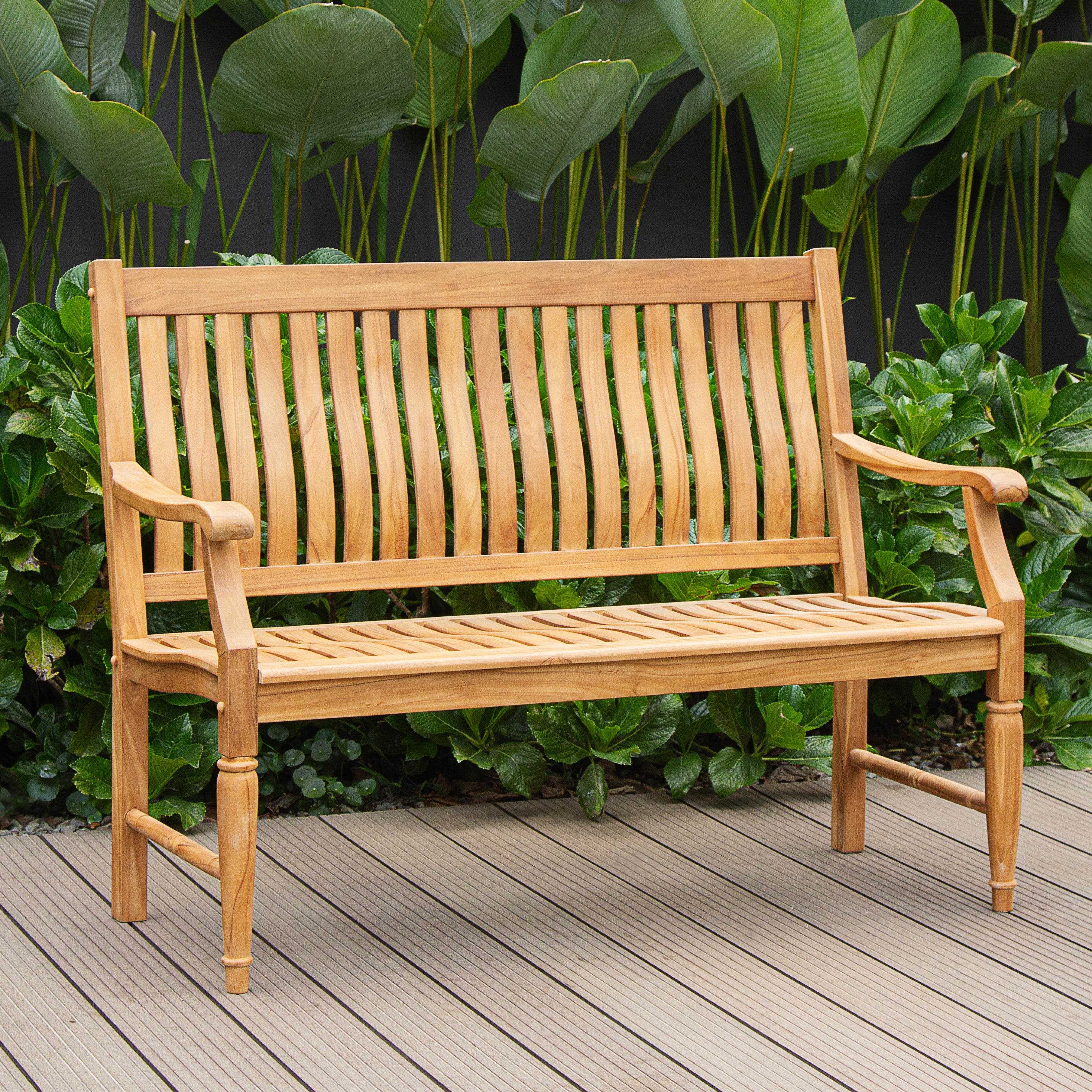 Livingston Teak Wood Outdoor Bench - Image 3