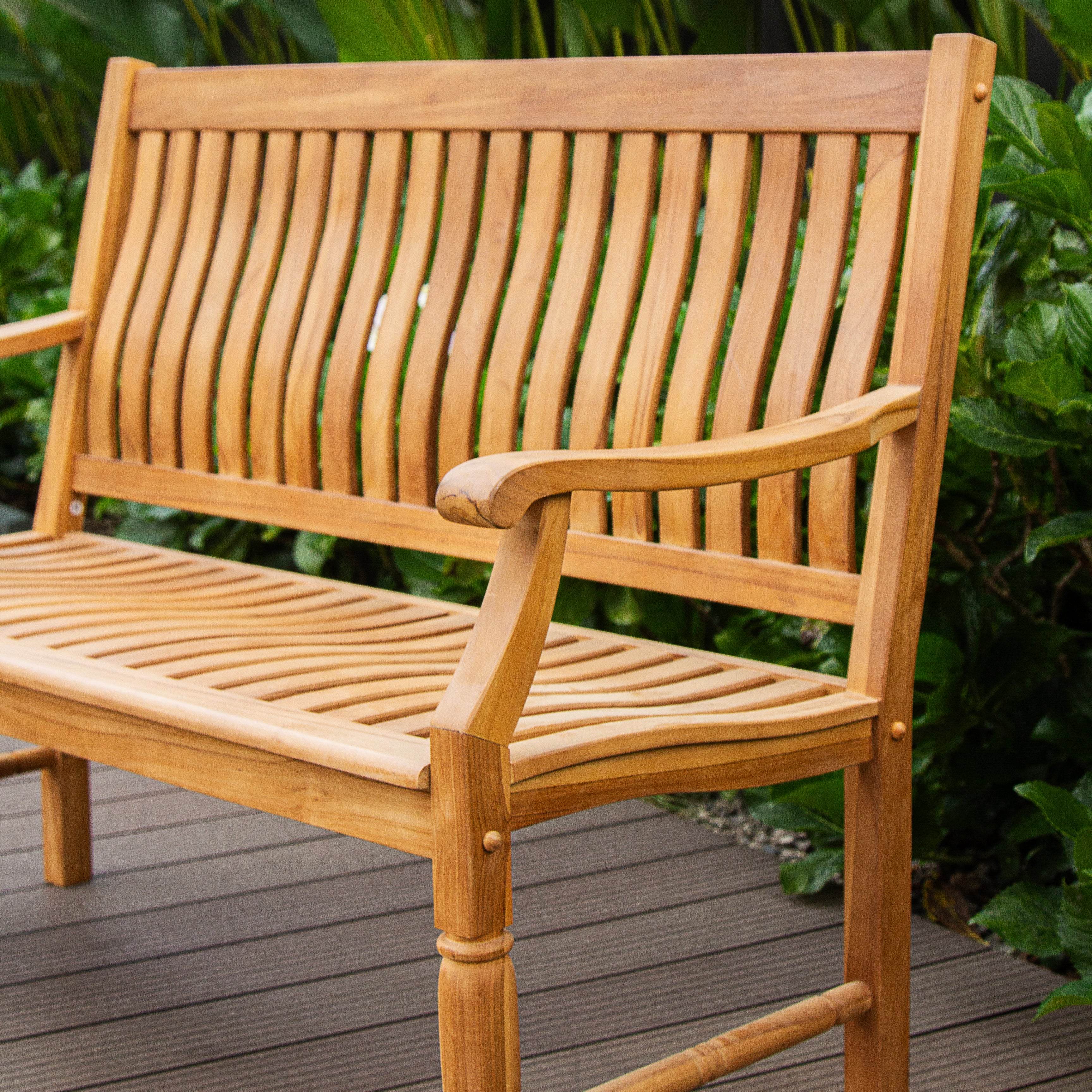 Livingston Teak Wood Outdoor Bench - Image 7