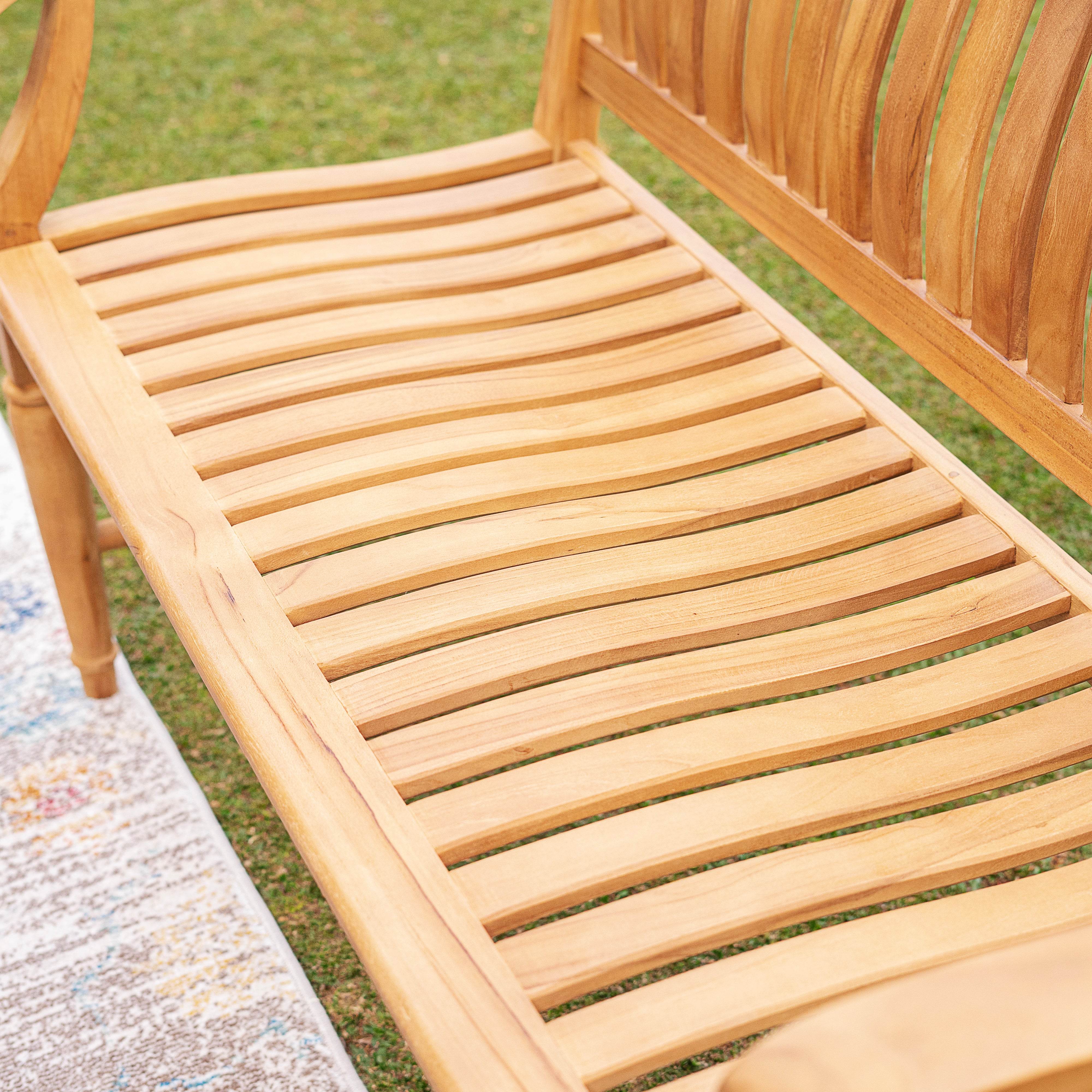 Livingston Teak Wood Outdoor Bench - Image 8