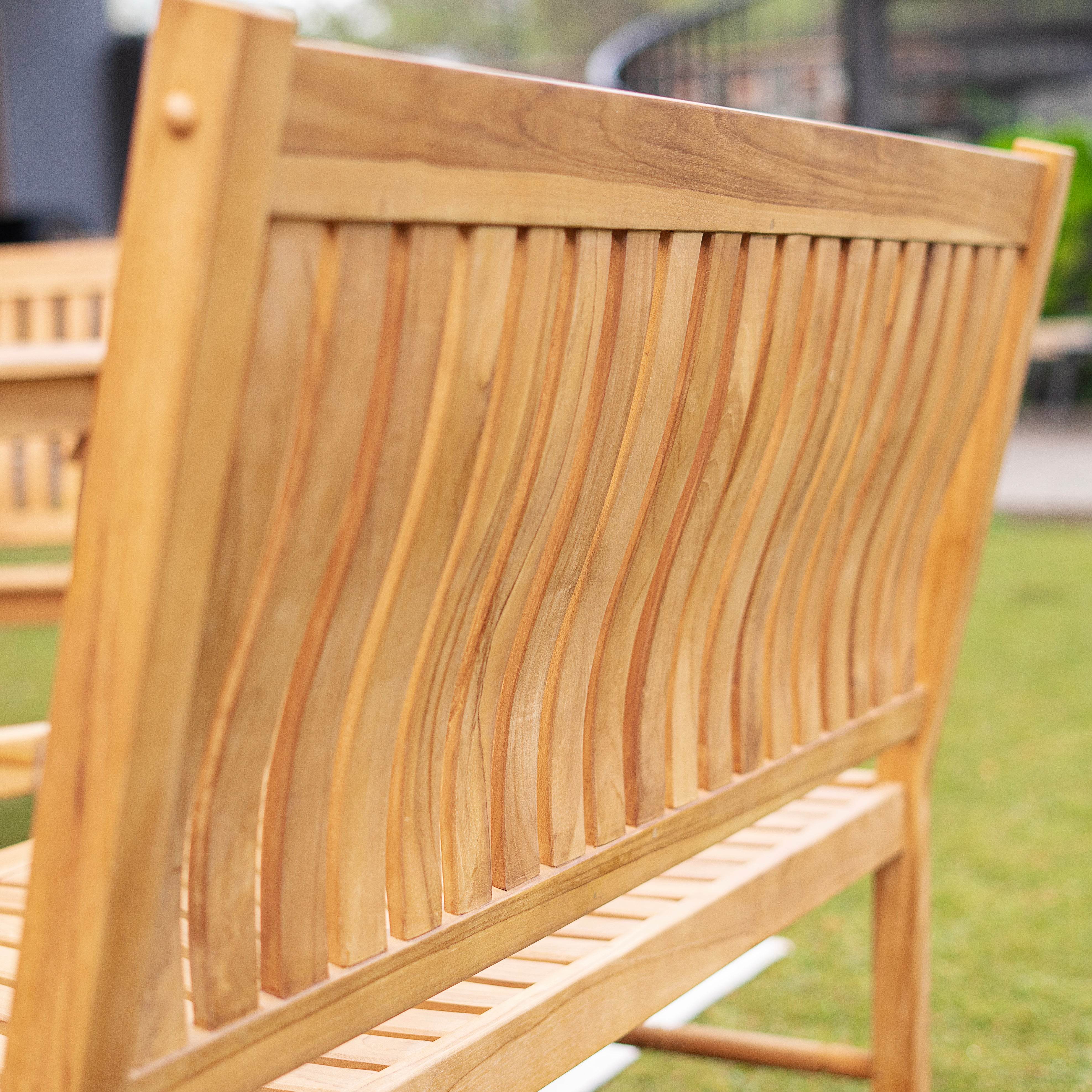 Livingston Teak Wood Outdoor Bench - Image 9