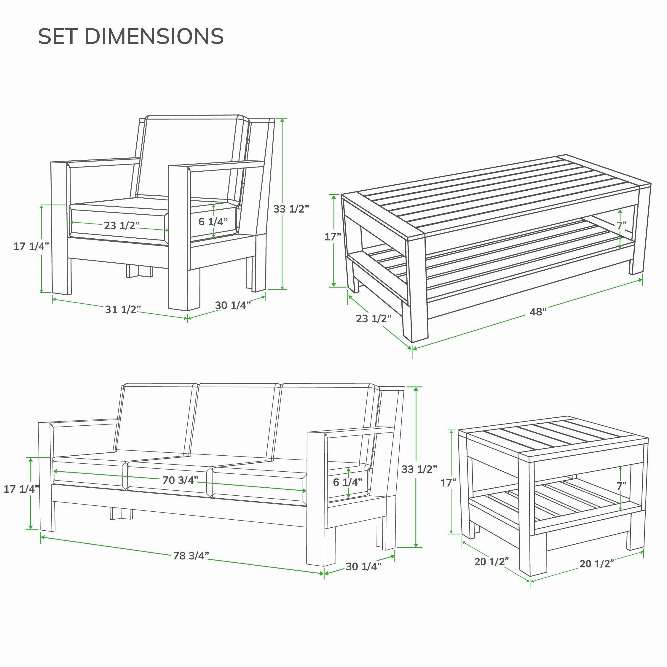 Logan Teak Wood 5 Pieces Patio Conversation Set with Sunbrella Vellum Cushion - Image 15