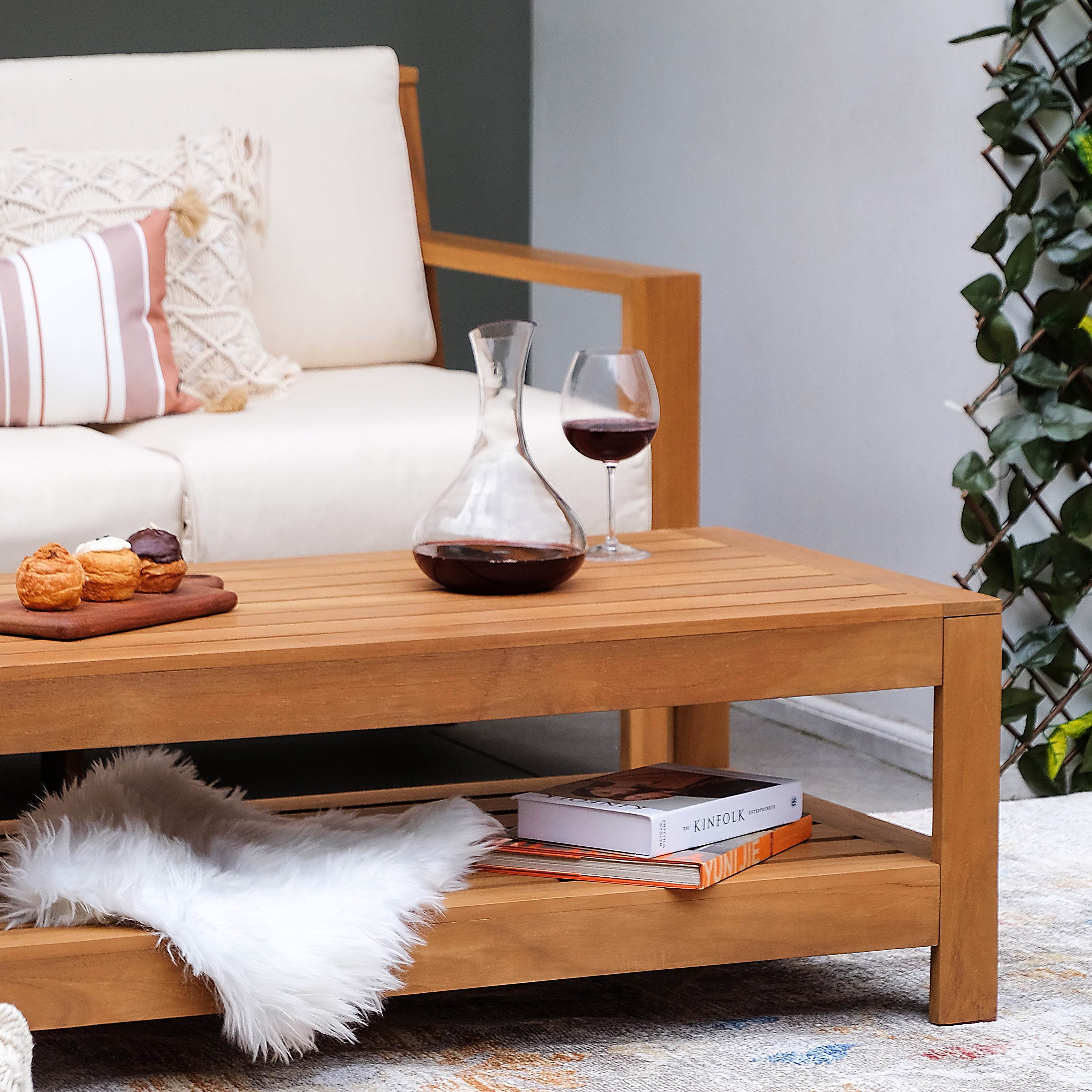 Logan Teak Wood Outdoor Coffee Table - Image 10