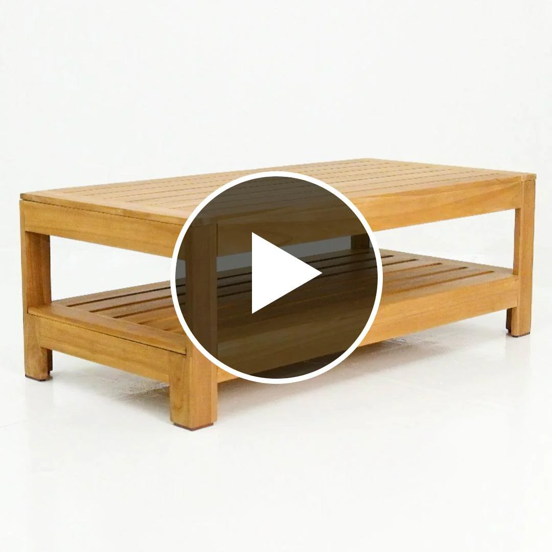 Logan Teak Wood Outdoor Coffee Table - Image 4