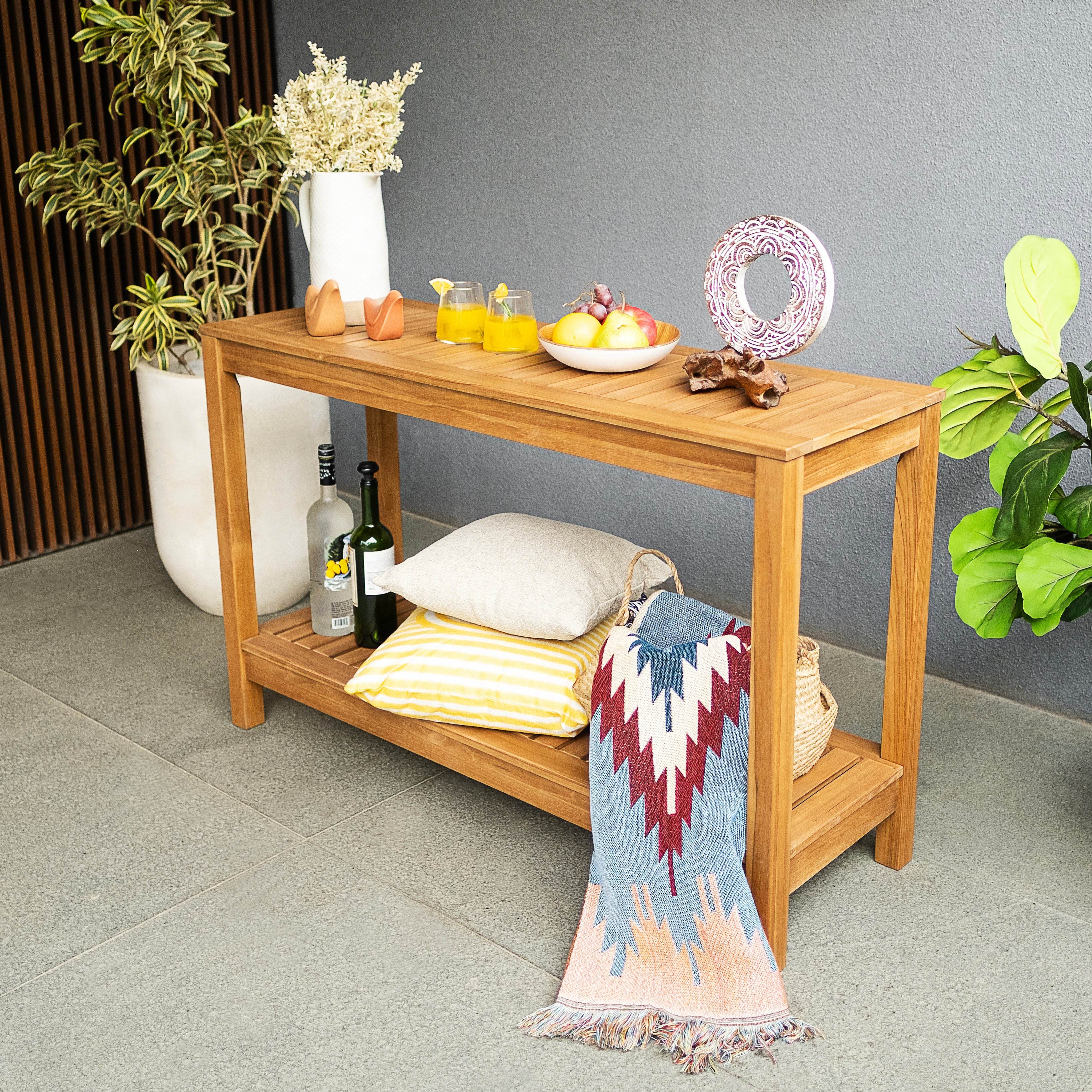 Logan Teak Wood Outdoor Console Table - Image 4