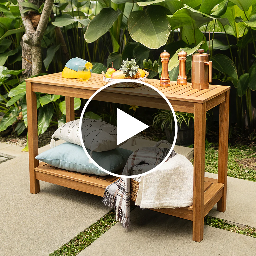 Logan Teak Wood Outdoor Console Table - Image 5