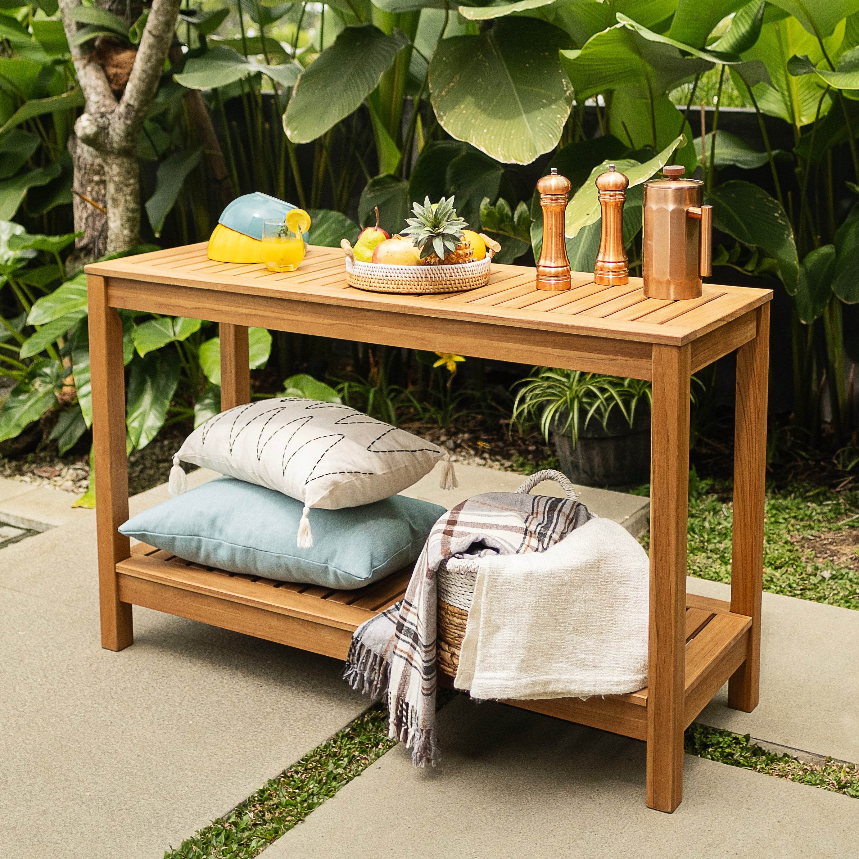 Logan Teak Wood Outdoor Console Table - Image 6