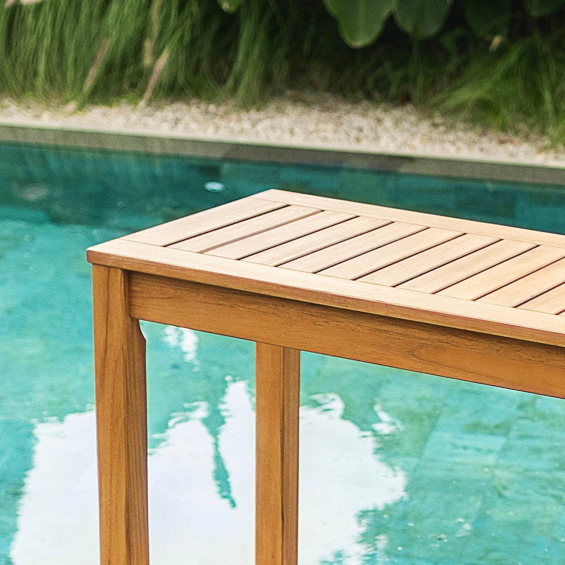 Logan Teak Wood Outdoor Console Table - Image 9