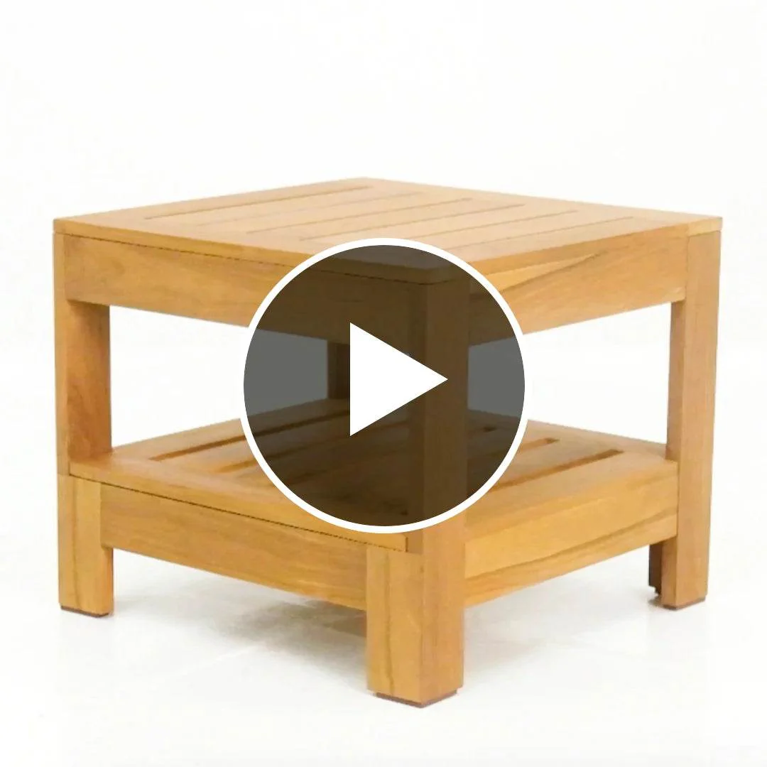 Logan Teak Wood Outdoor Side Table - Image 5